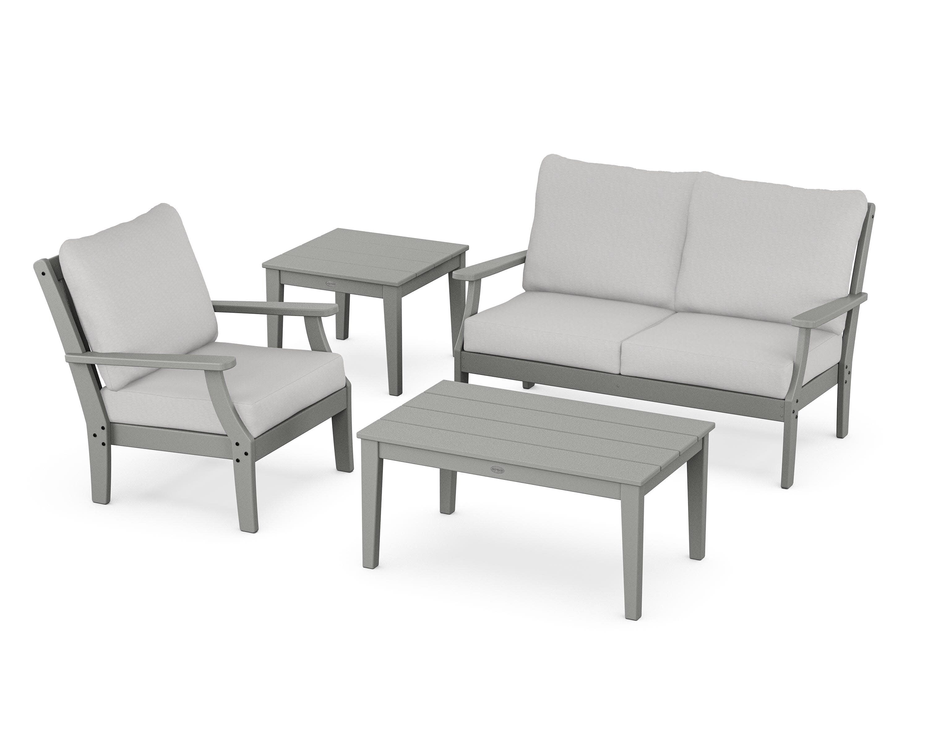 Braxton 4-Piece Deep Seating Set in Slate Grey / Diamond in the Rough
