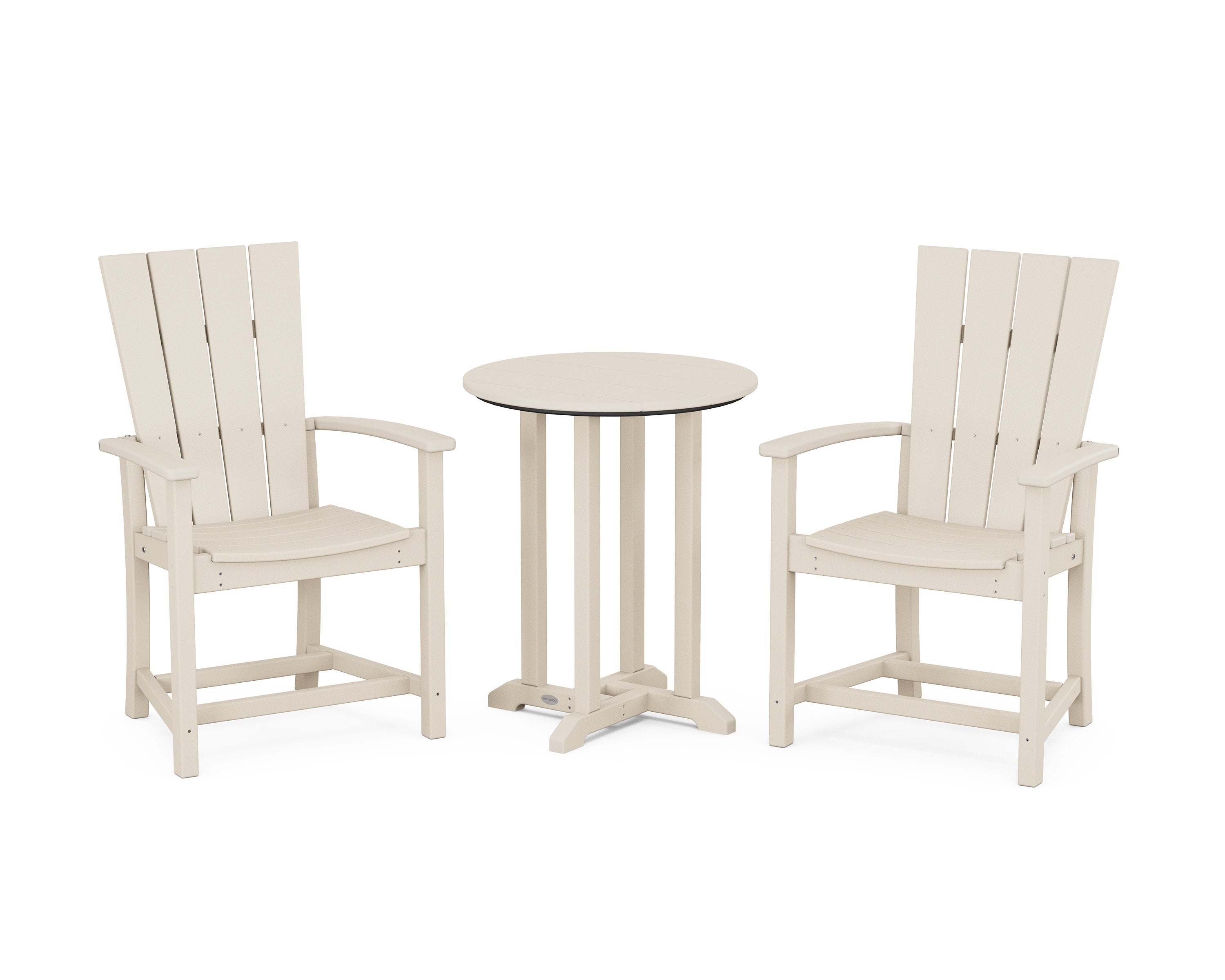 Quattro 3-Piece Round Farmhouse Bistro Dining Set in Sand