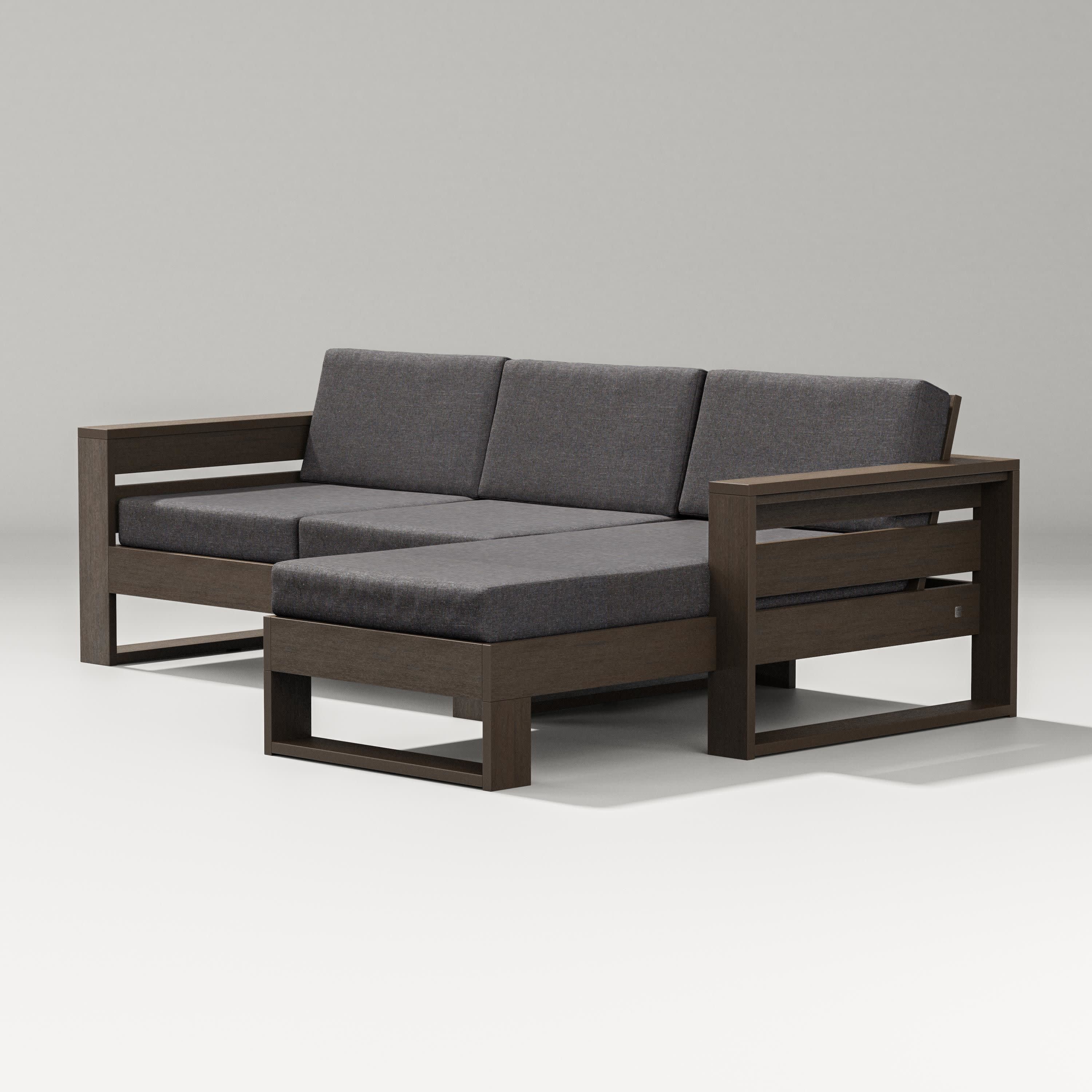 Latitude Right Chaise Sectional in Kona / Ash Charcoal