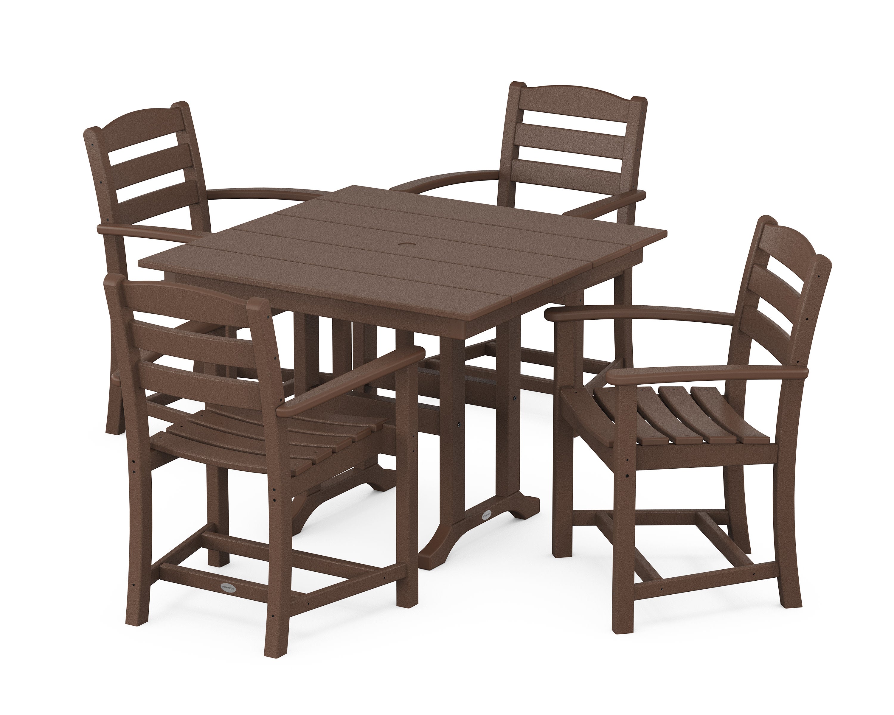 La Casa Caf 5-Piece Farmhouse Dining Set in Mahogany