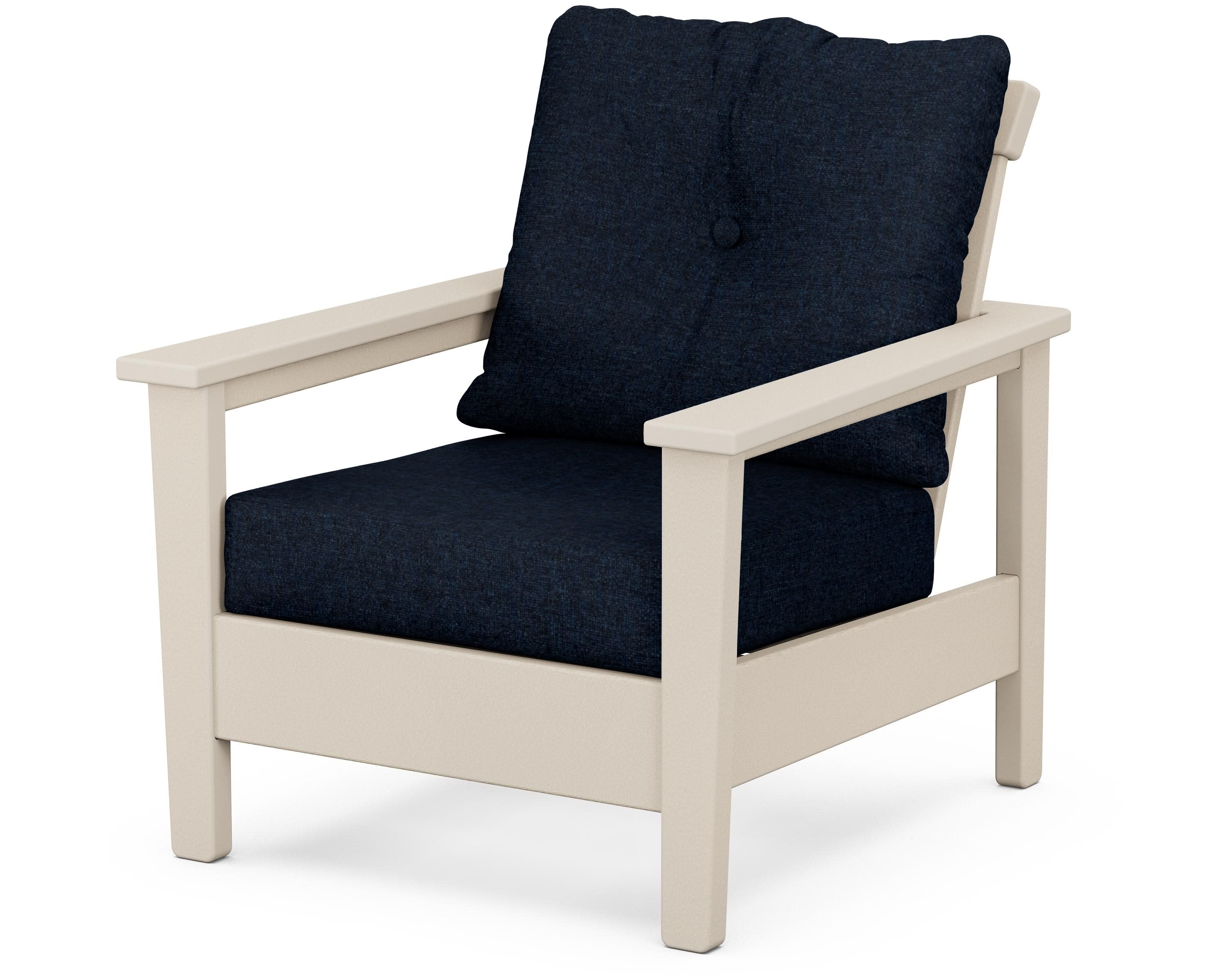 Prescott Deep Seating Chair in Sand / Marine Indigo