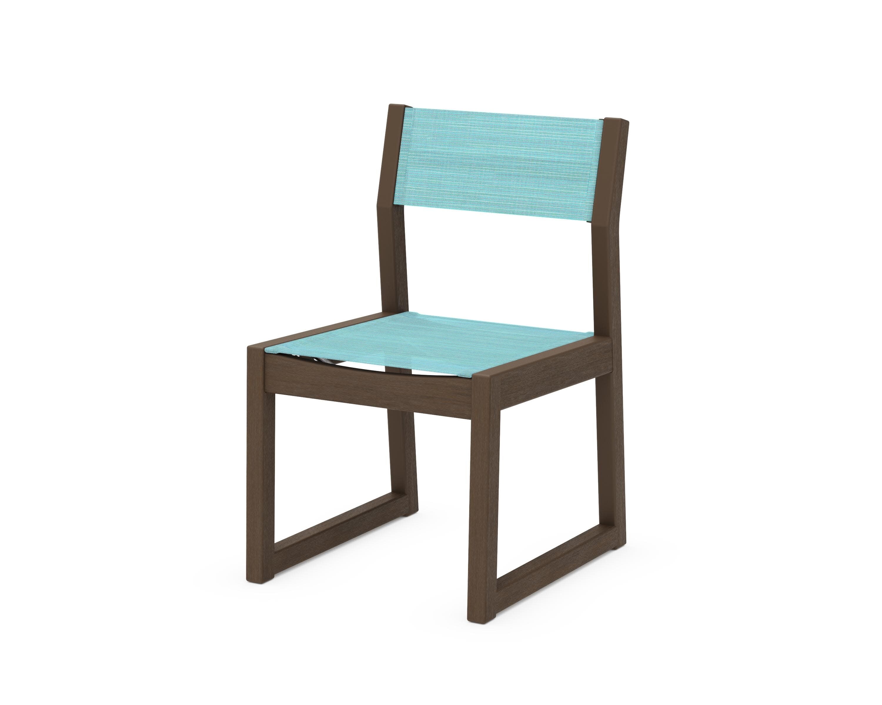 EDGE Sling Dining Side Chair in Kona / Dupioni Aquamarine Sling