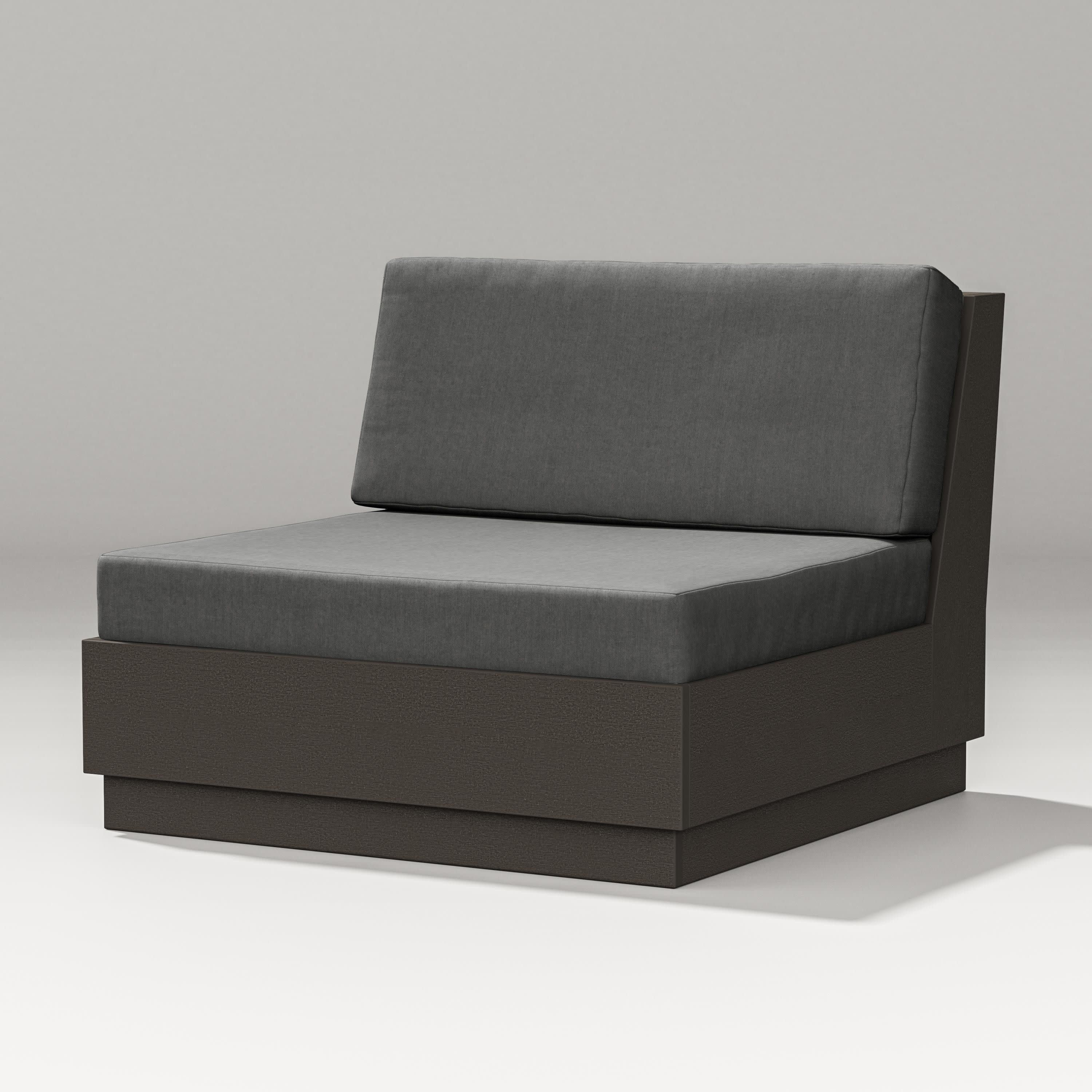 Elevate Modular Armless Chair in Vintage Coffee / Spectrum Carbon