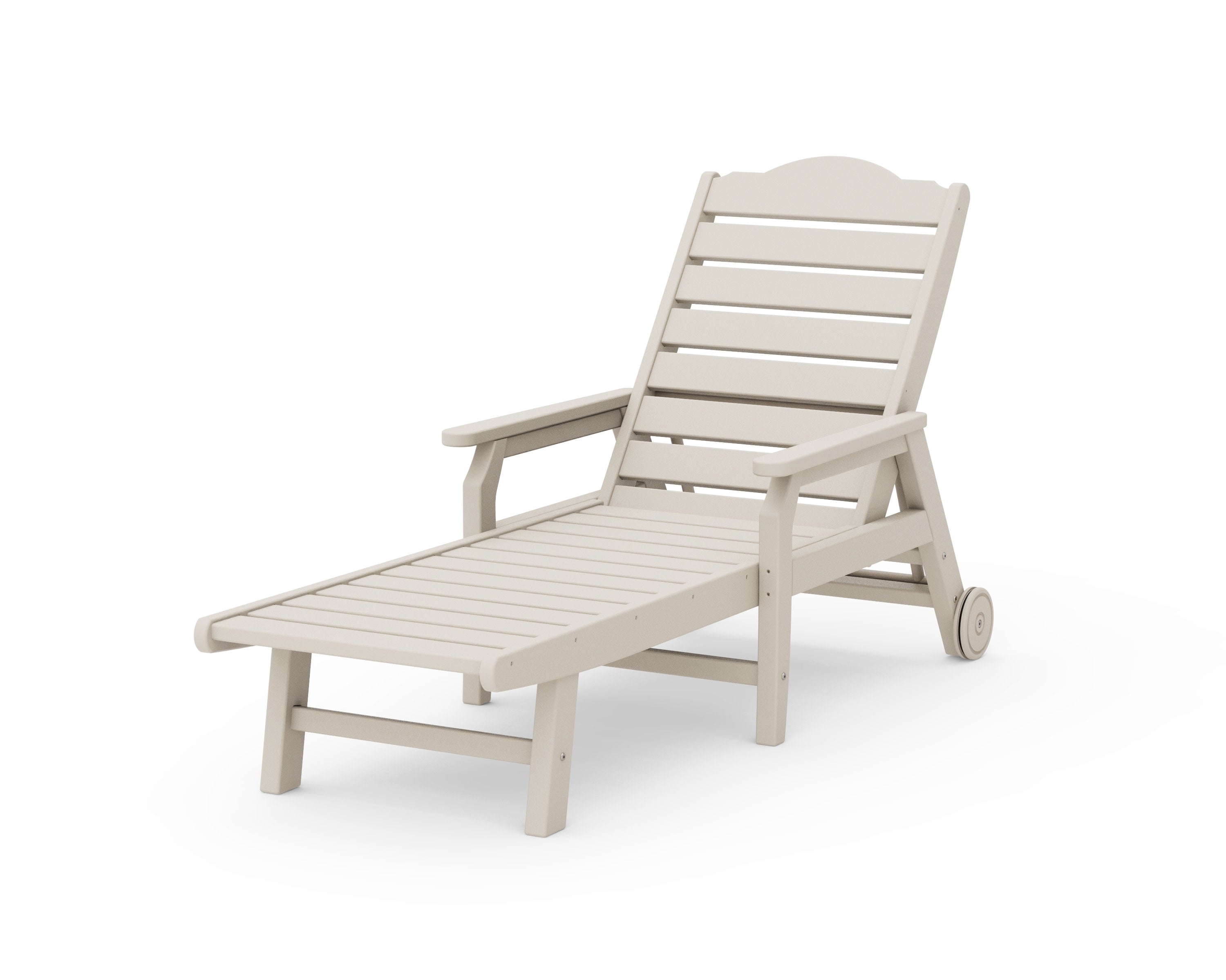Savannah Chaise with Arms and Wheels in Sand