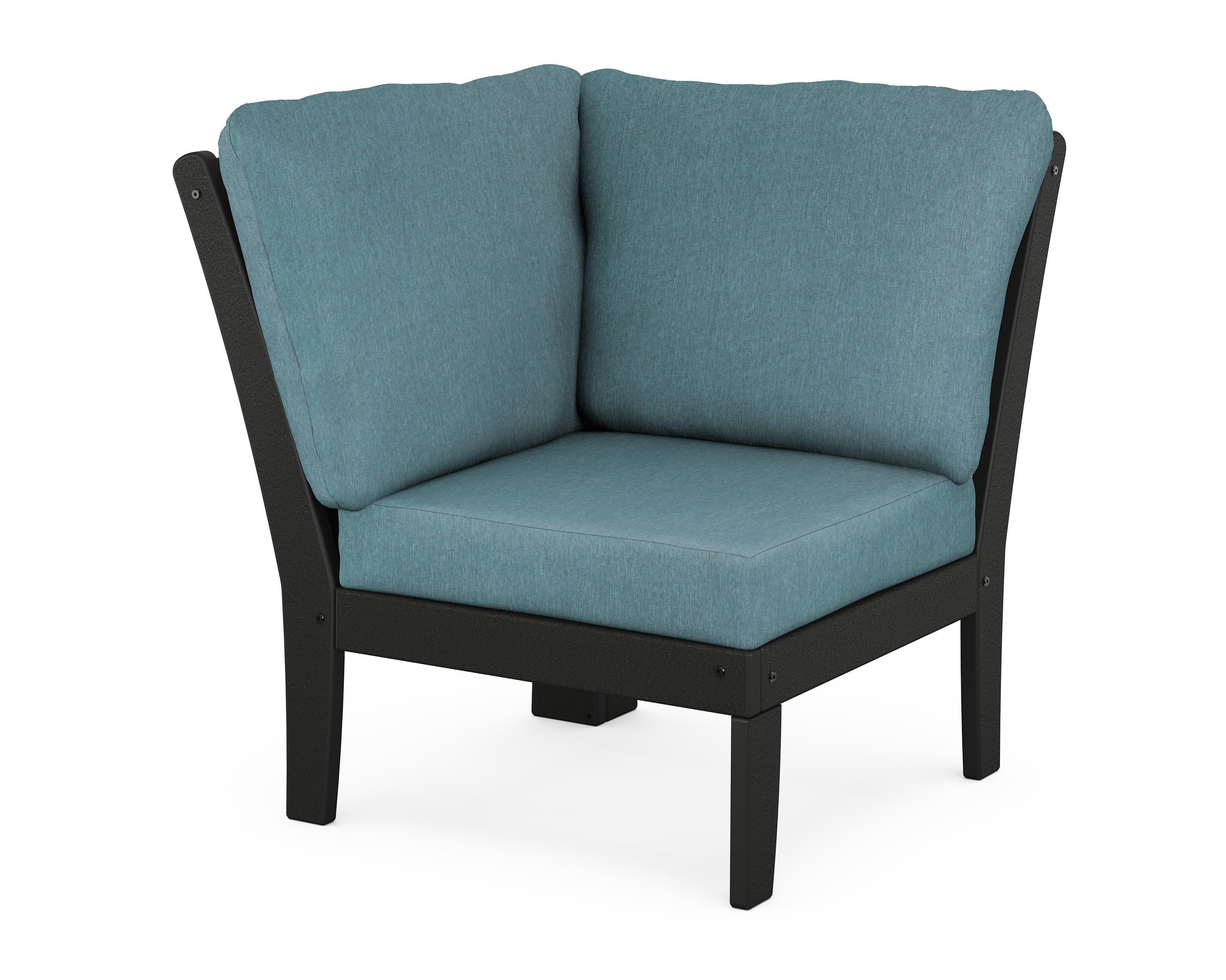 Braxton Modular Corner Chair in Black / Ocean Teal