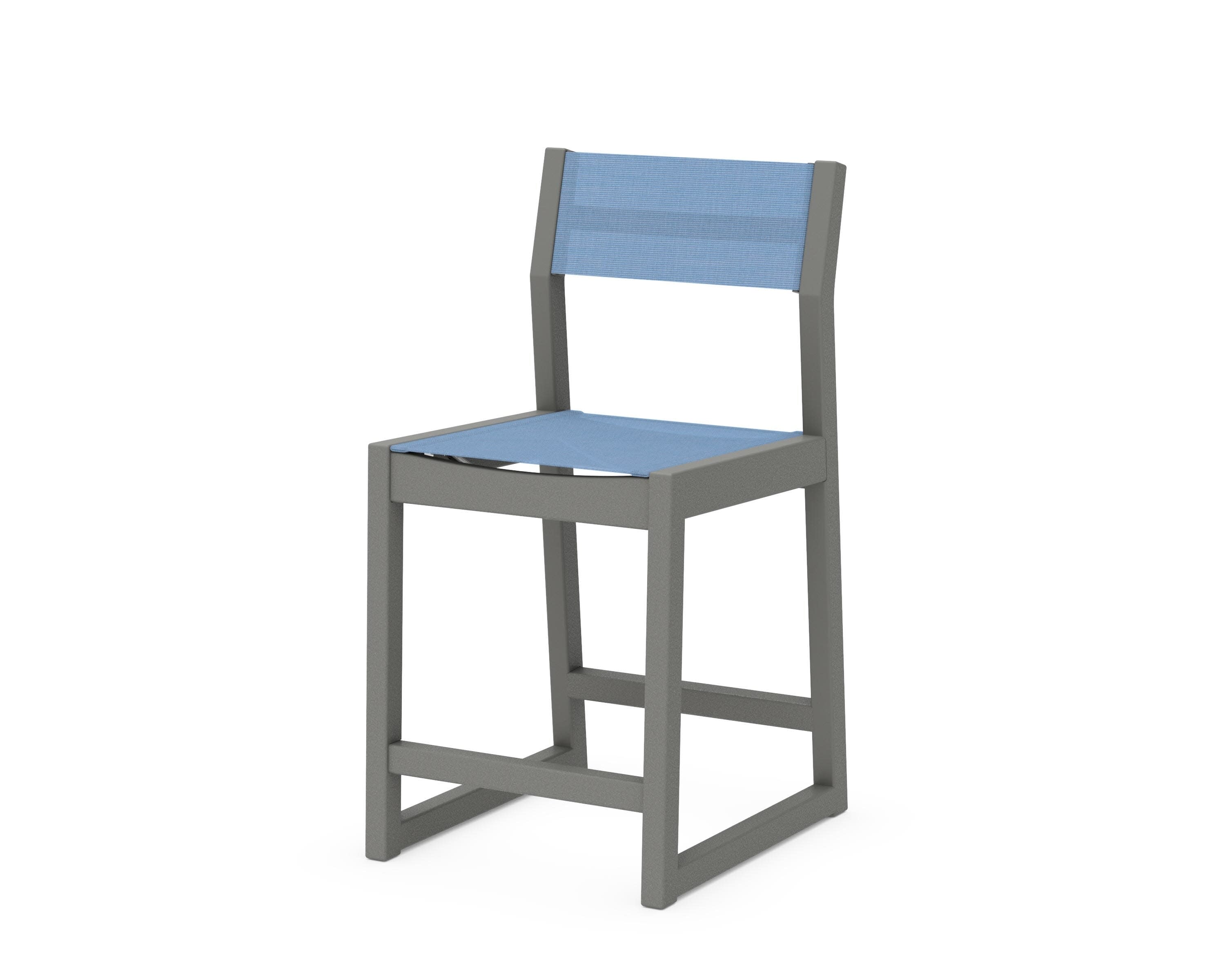 EDGE Sling Counter Side Chair in Slate Grey / Poolside Sling