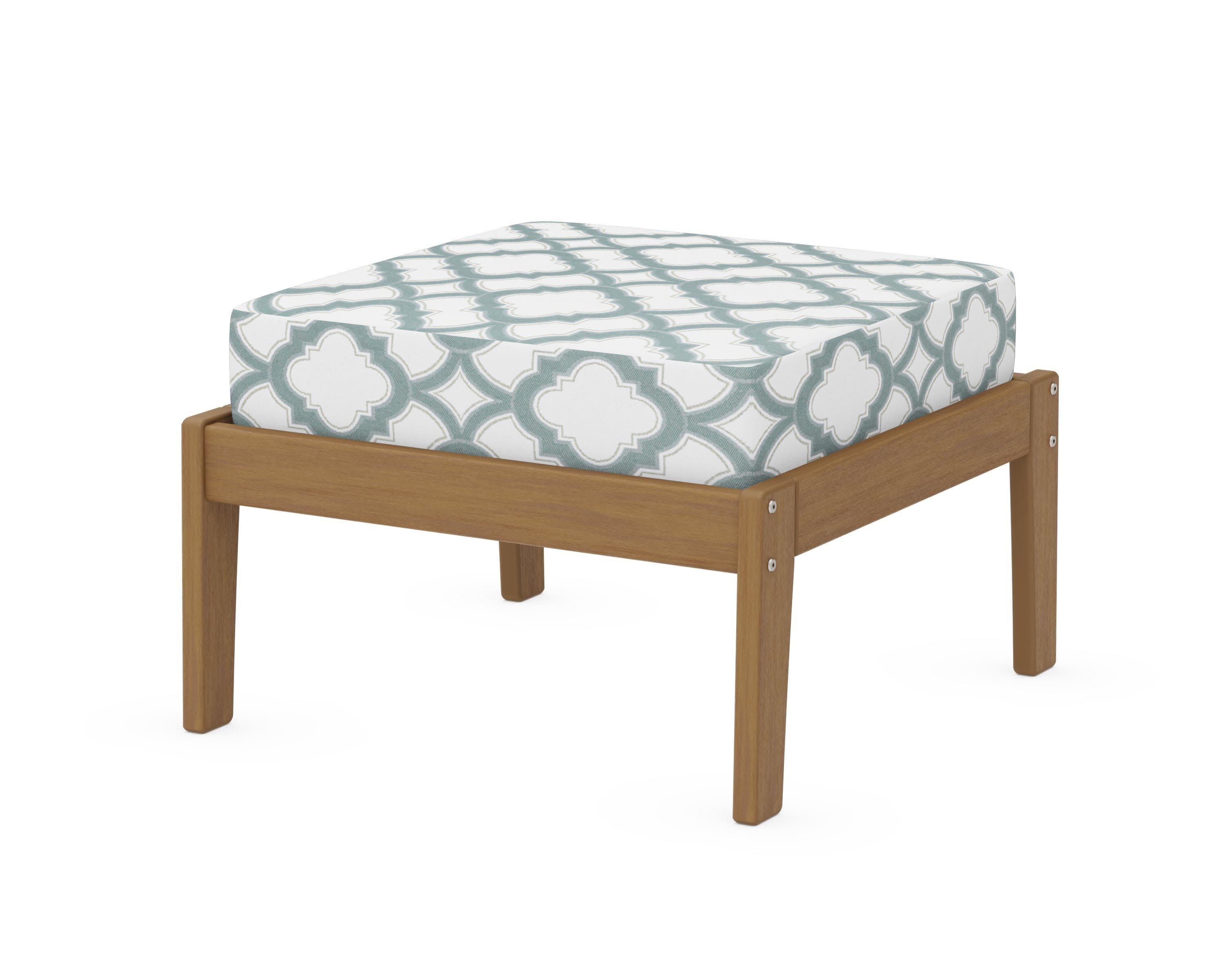 Deep Seating Ottoman in Natural / Trellis Glacier Spa