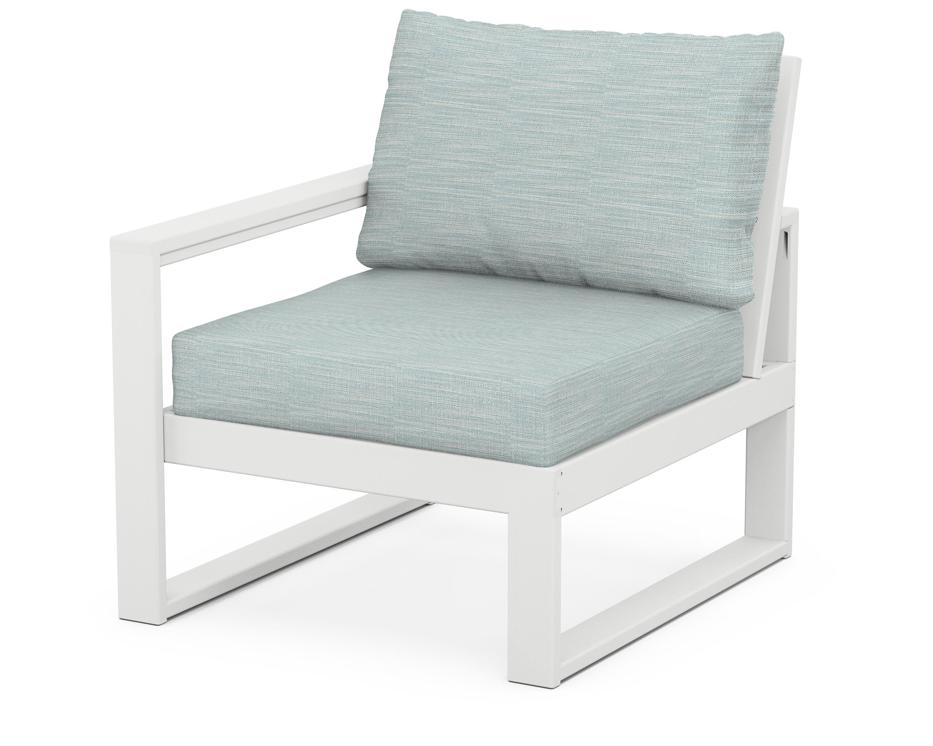 EDGE Modular Left Arm Chair in White / Soothe Mist