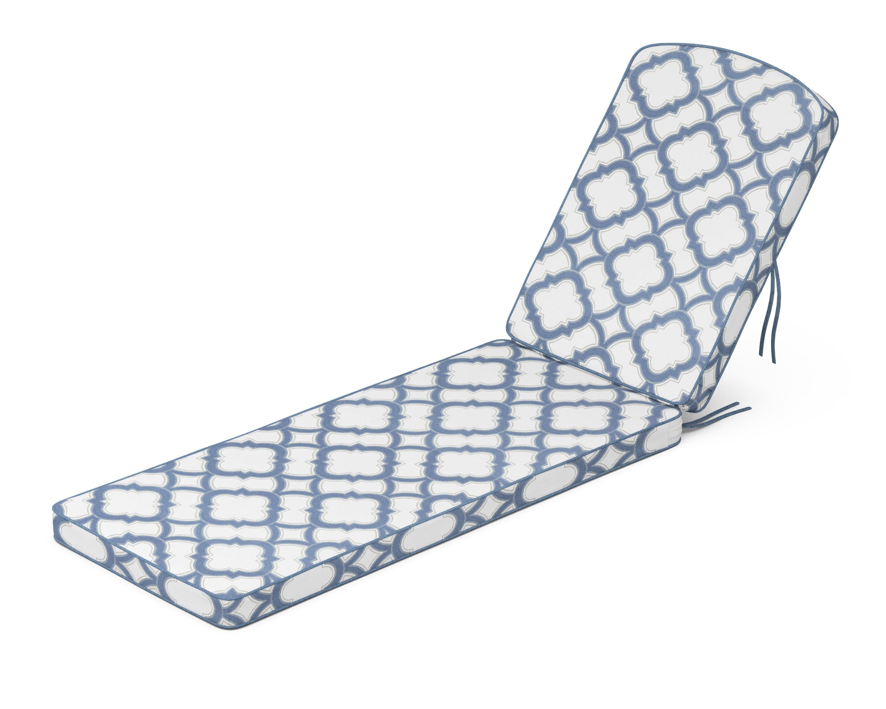 Chinoiserie Chaise Cushion in Trellis Sky Blue