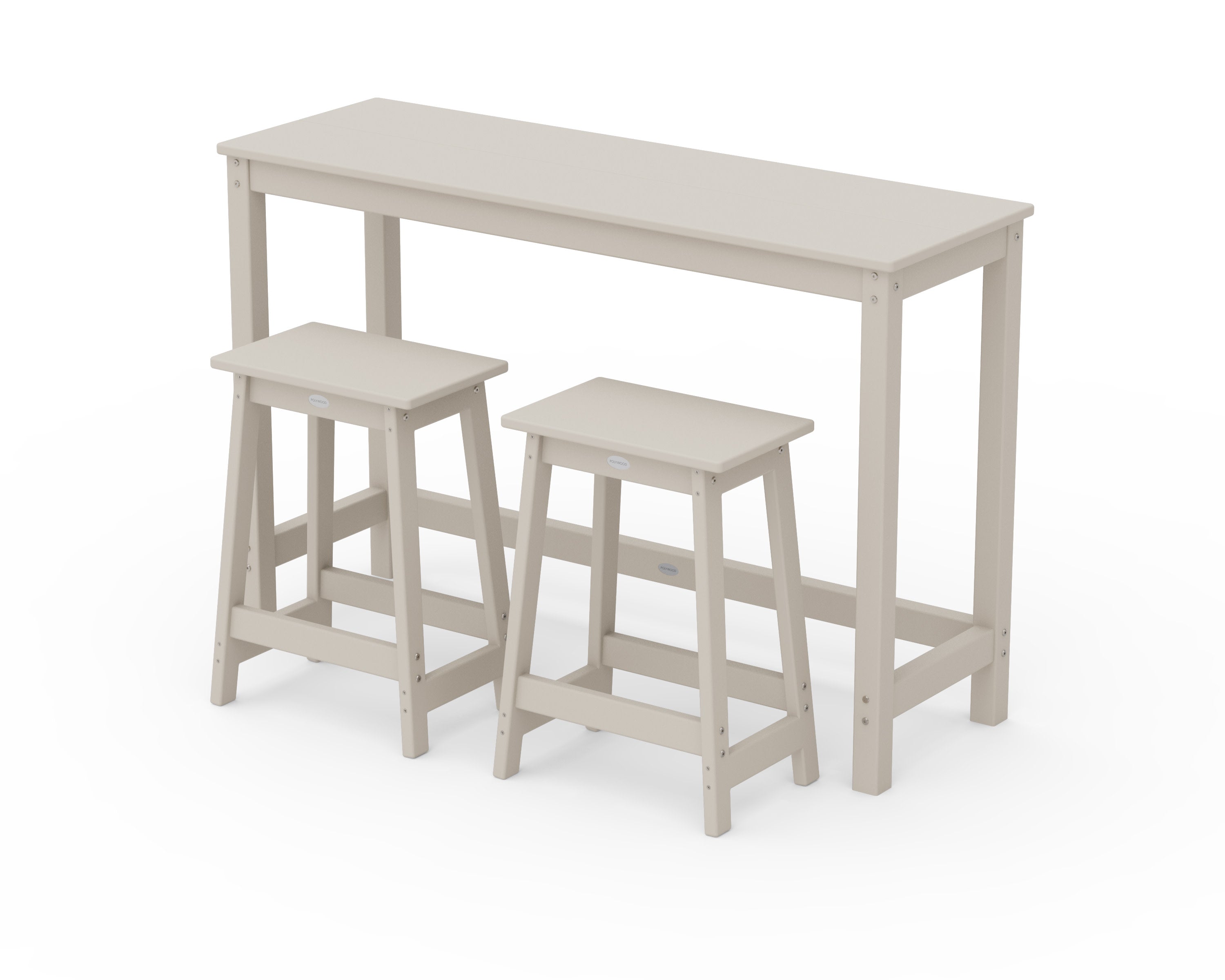 Modern Studio Stool 3-Piece Counter Balcony Set in Sand