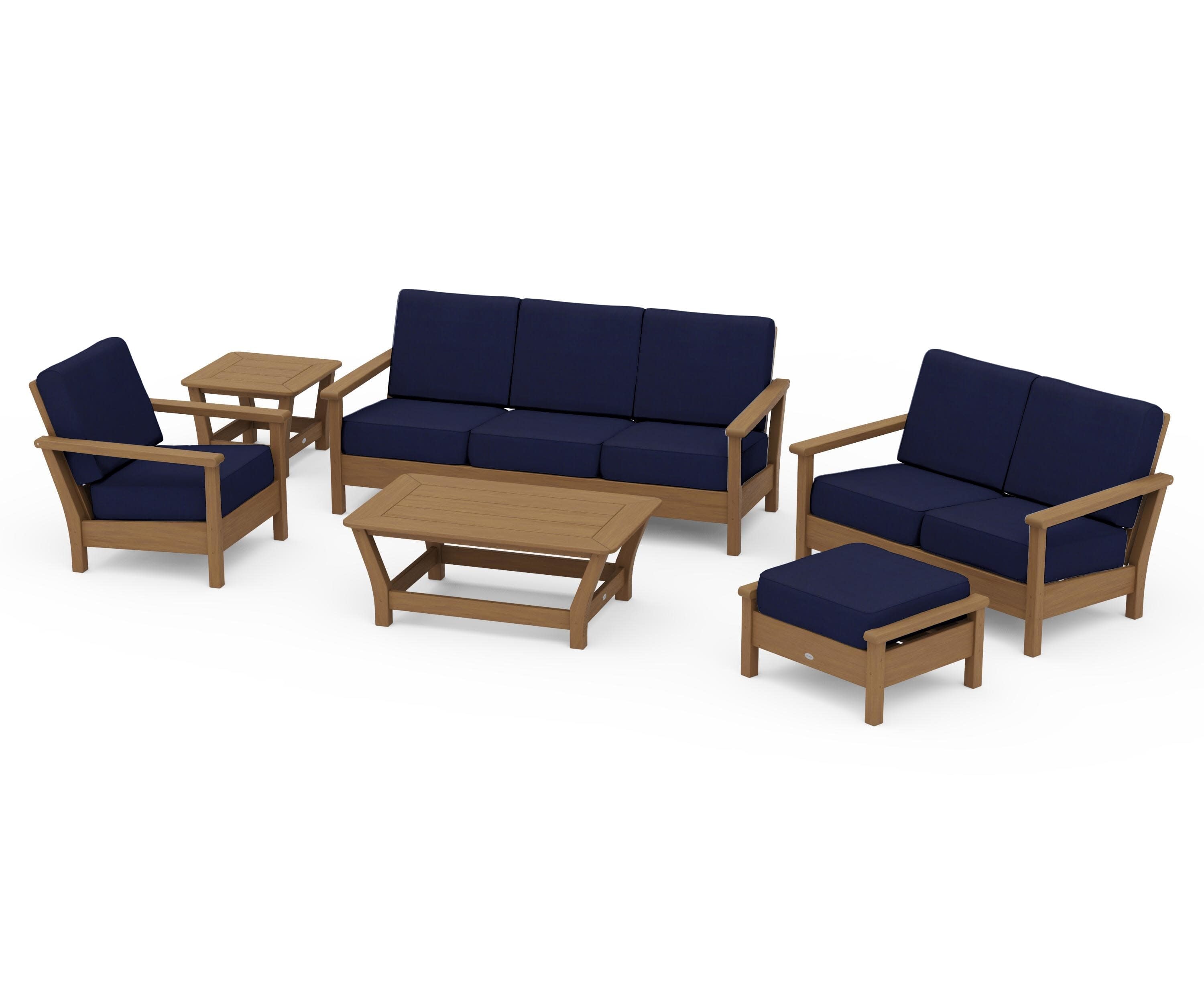 Harbour 6-Piece Outdoor Living Set in Natural / Navy