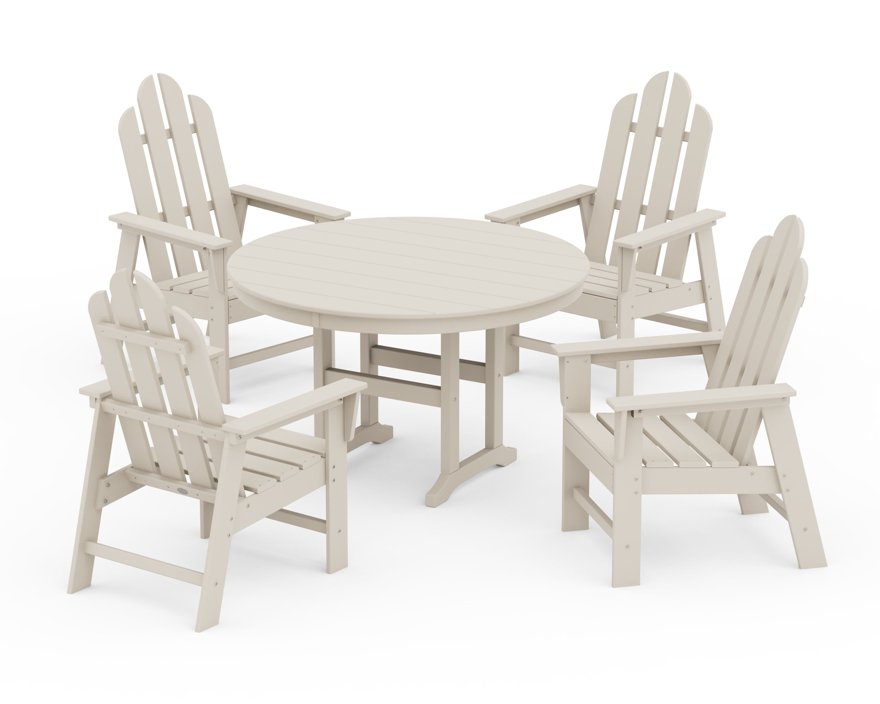 Long Island 5-Piece Round Farmhouse Dining Set in Sand