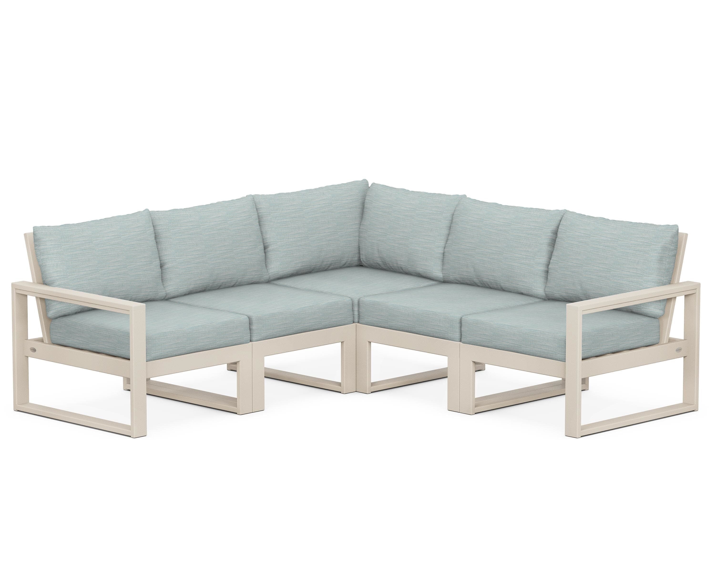 EDGE 5-Piece Modular Deep Seating Set in Sand / Soothe Mist