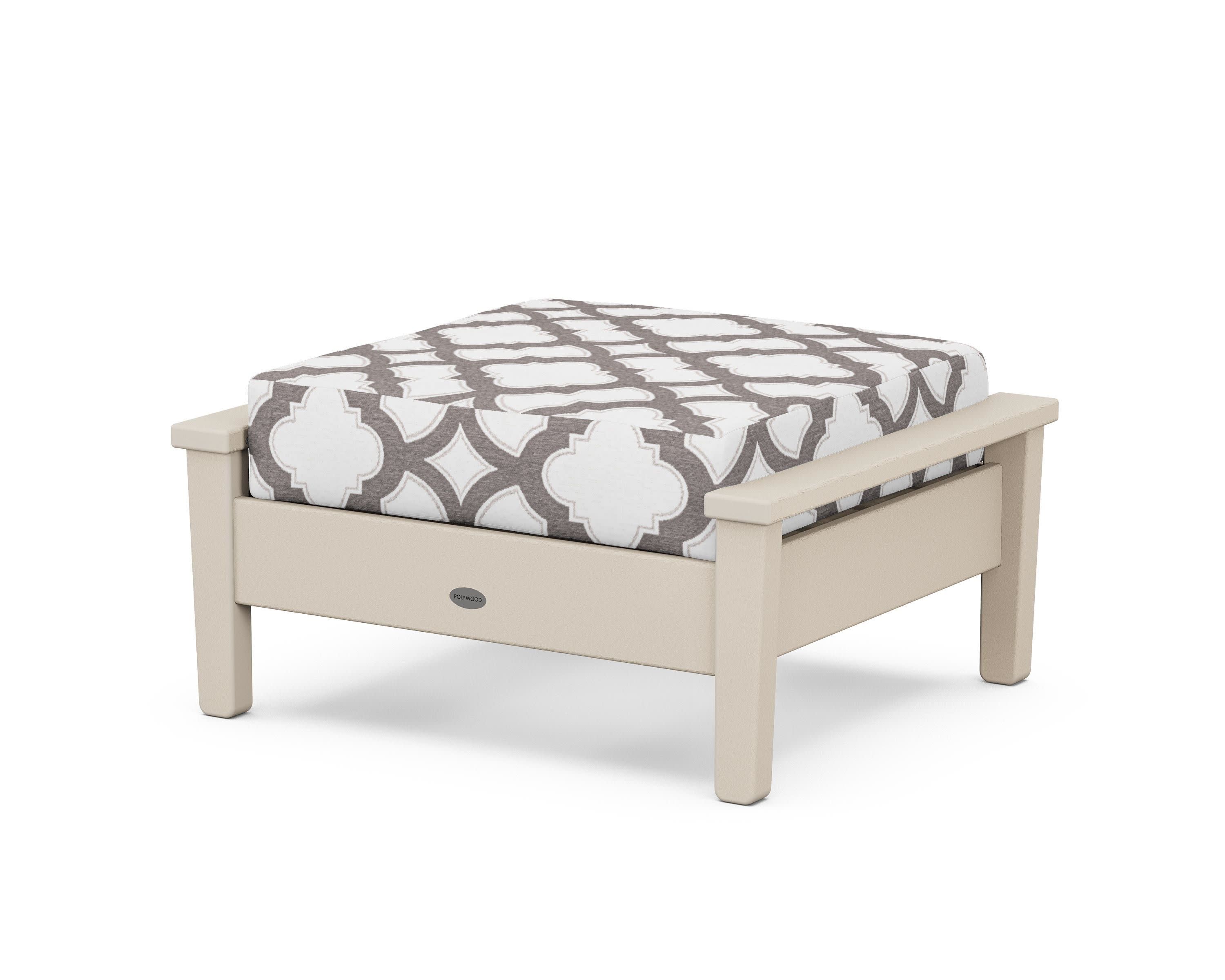 Prescott Deep Seating Ottoman in Sand / Trellis Grey Mist