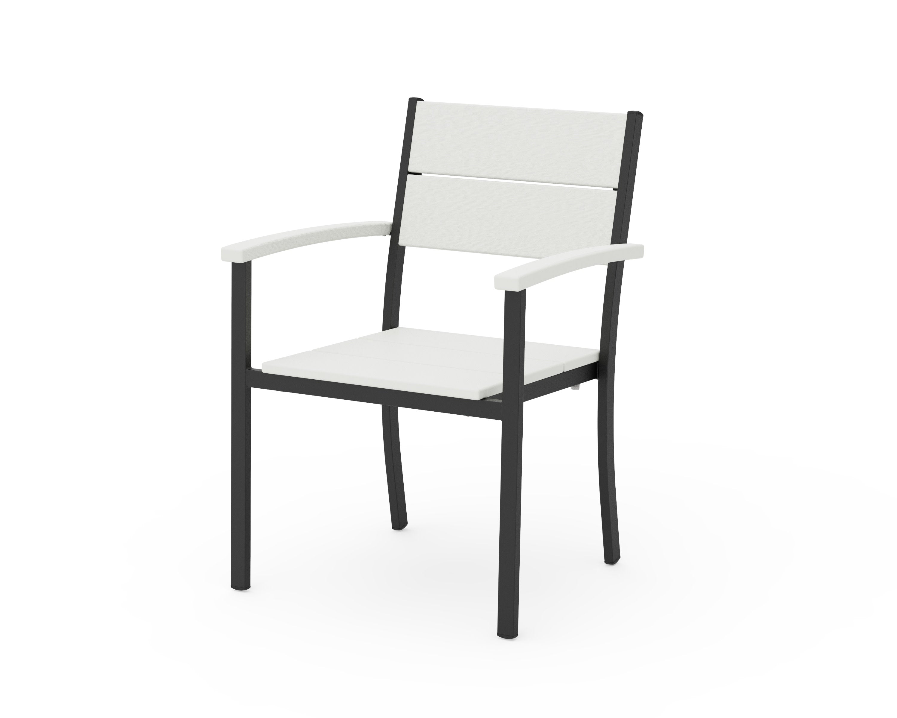 Main Street Stacking Dining Arm Chair in Black / Vintage White