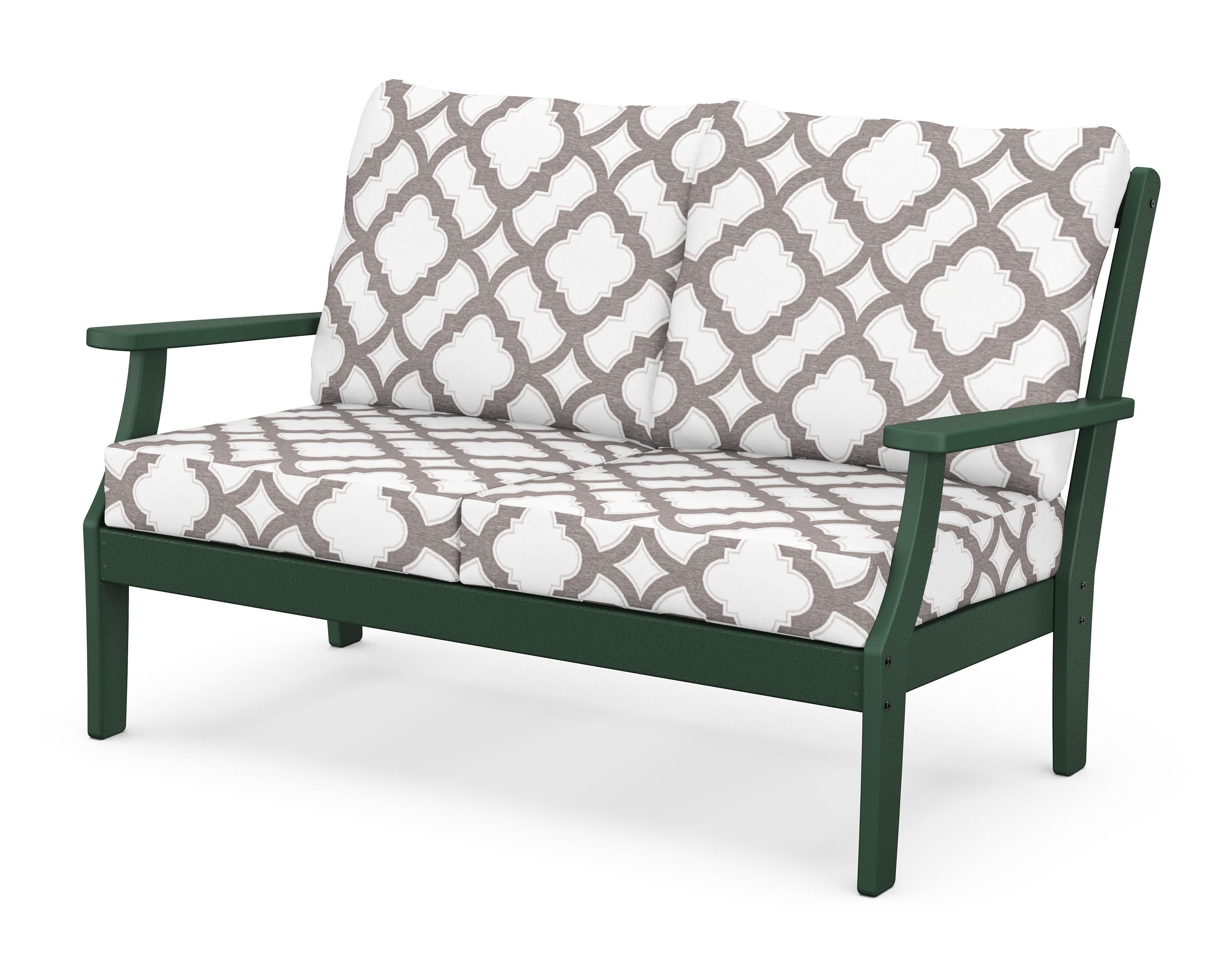 Braxton Deep Seating Loveseat in Green / Trellis Grey Mist
