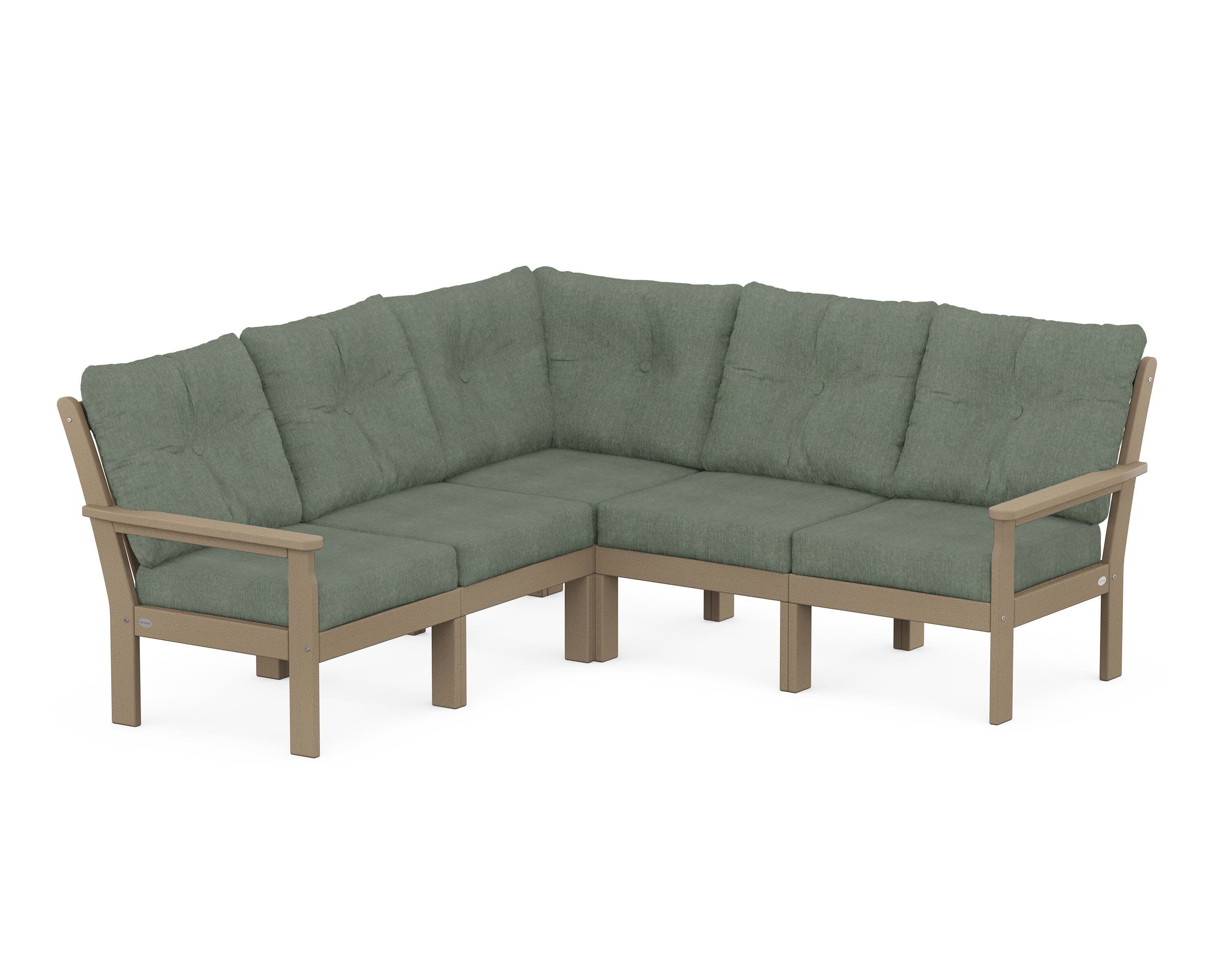 Vineyard 5-Piece Sectional in Vintage Sahara / Cast Sage