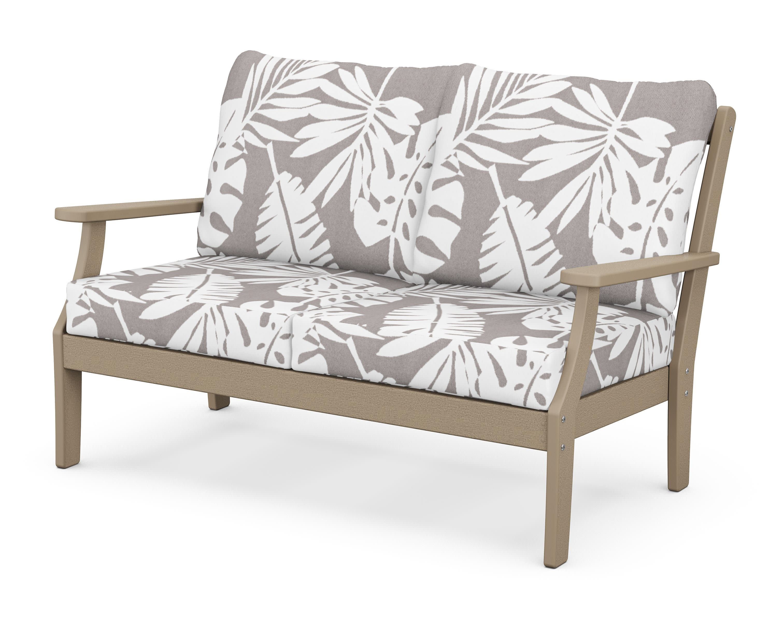 Braxton Deep Seating Loveseat in Vintage Sahara / Leaf Grey Mist