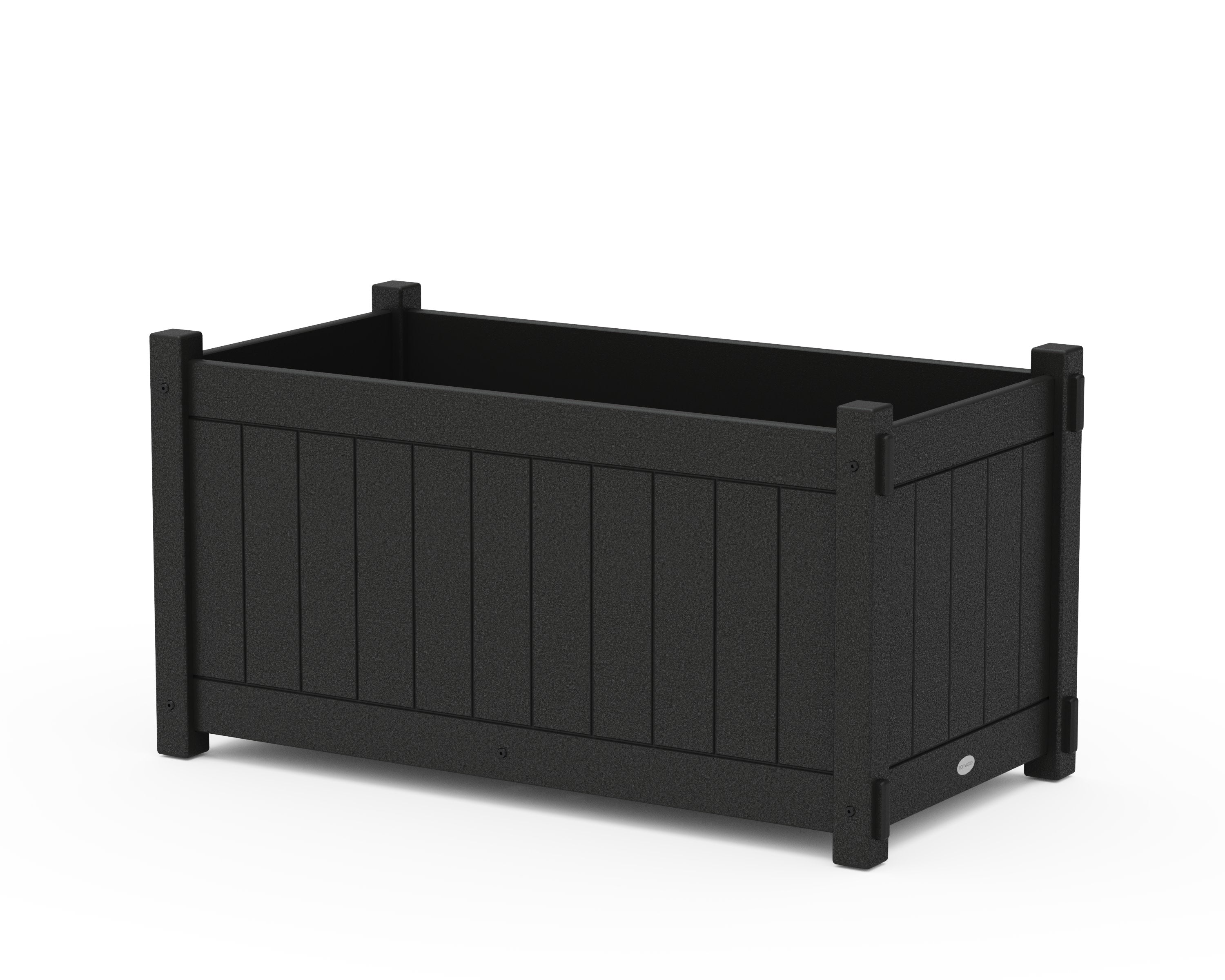 Vineyard Large Rectangle Double Planter Box in Black