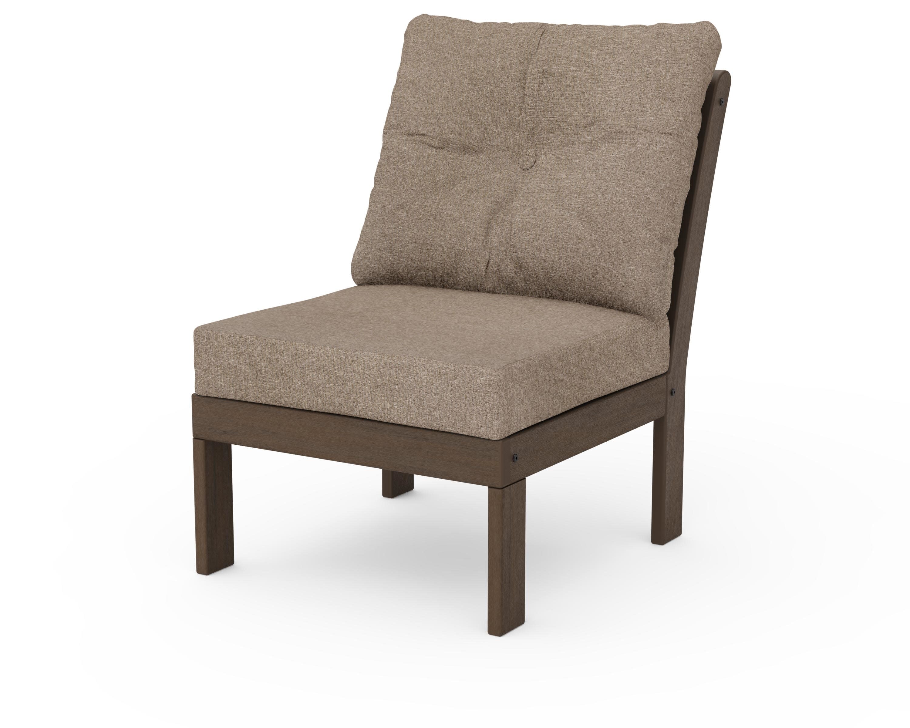 Vineyard Modular Armless Chair in Kona / Spiced Burlap