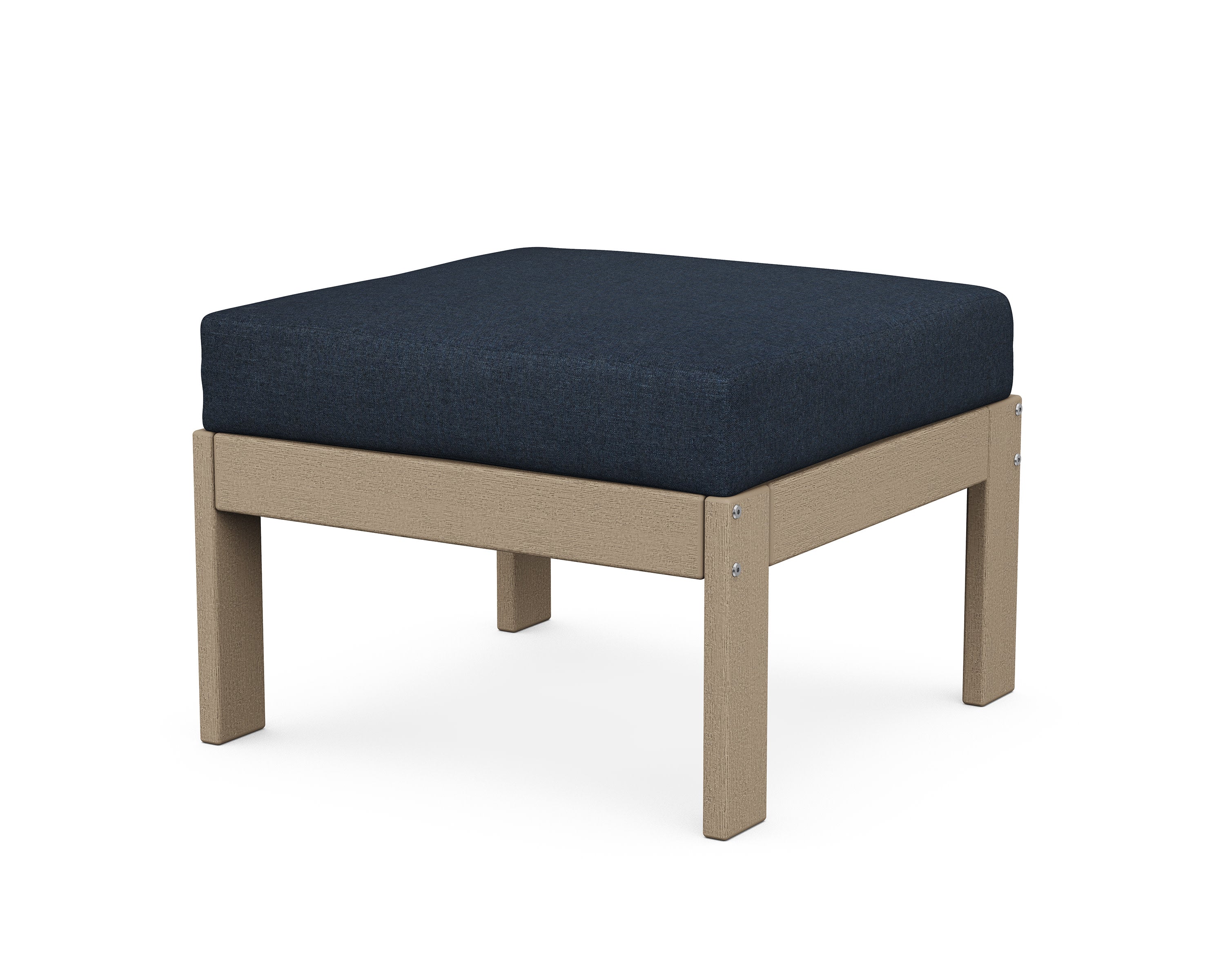 Vineyard Modular Ottoman in Vintage Sahara / Marine Indigo