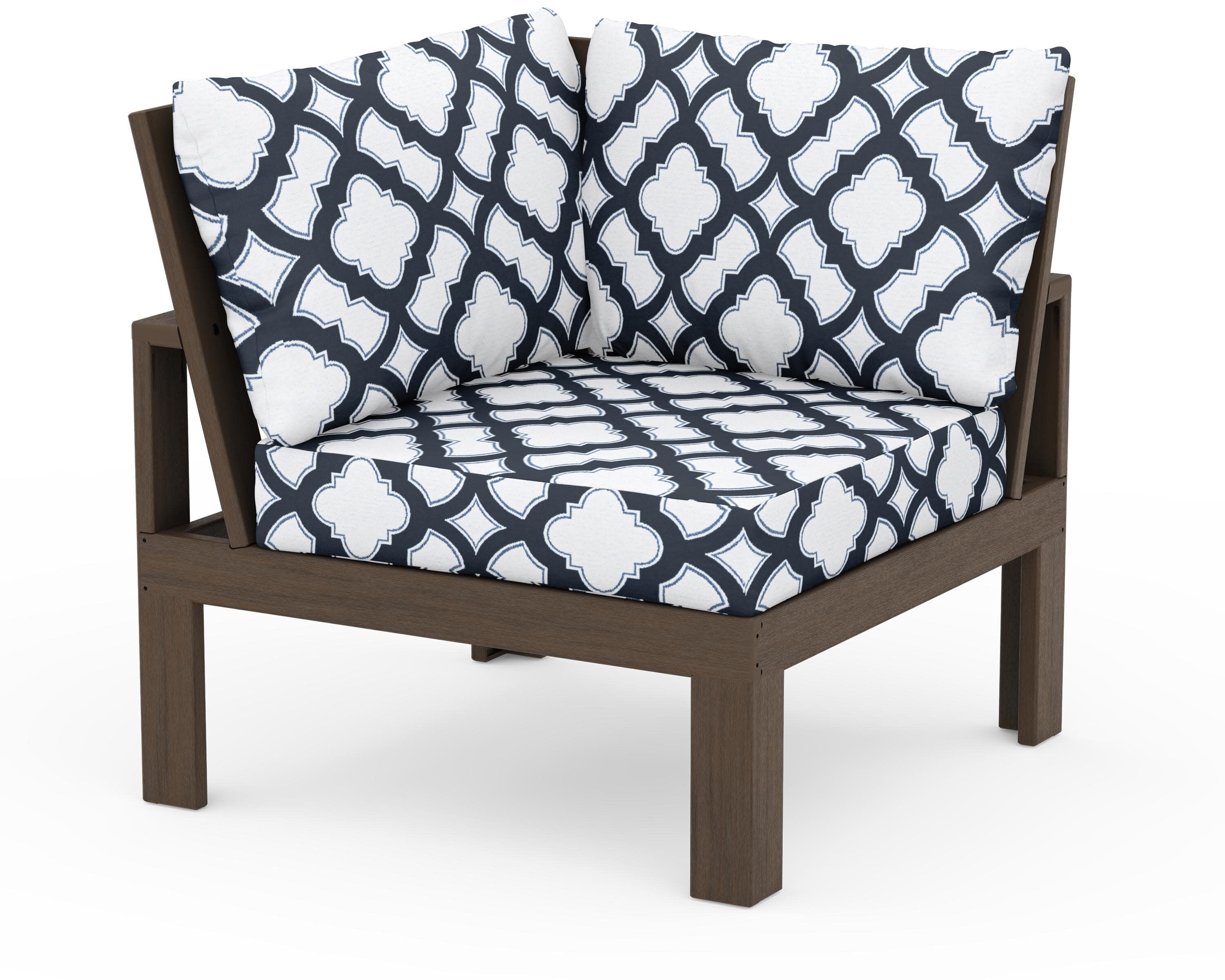 Modular Corner Chair in Kona / Trellis Marine Indigo