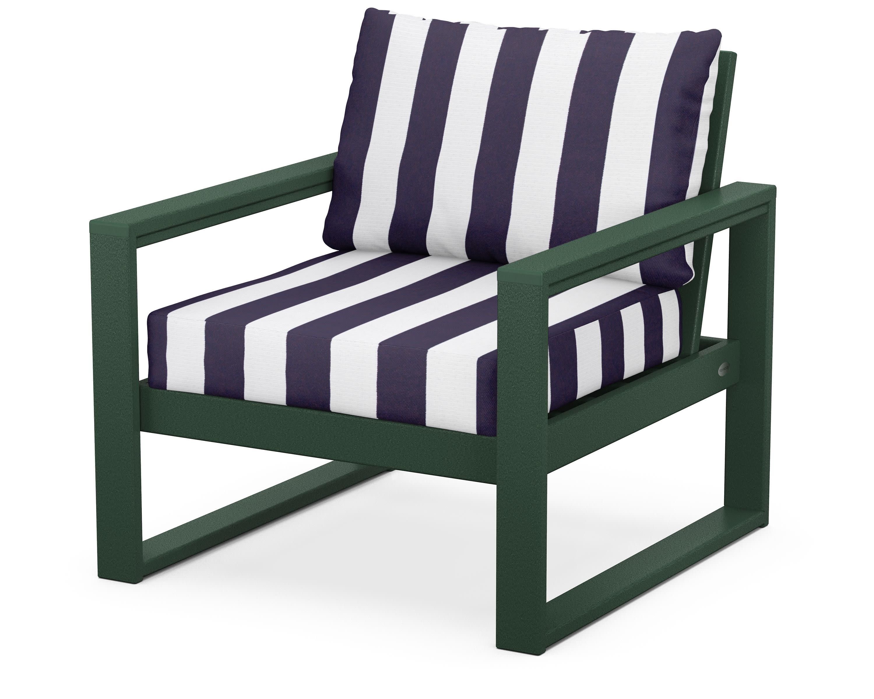 EDGE Club Chair in Green / Cabana Stripe Navy