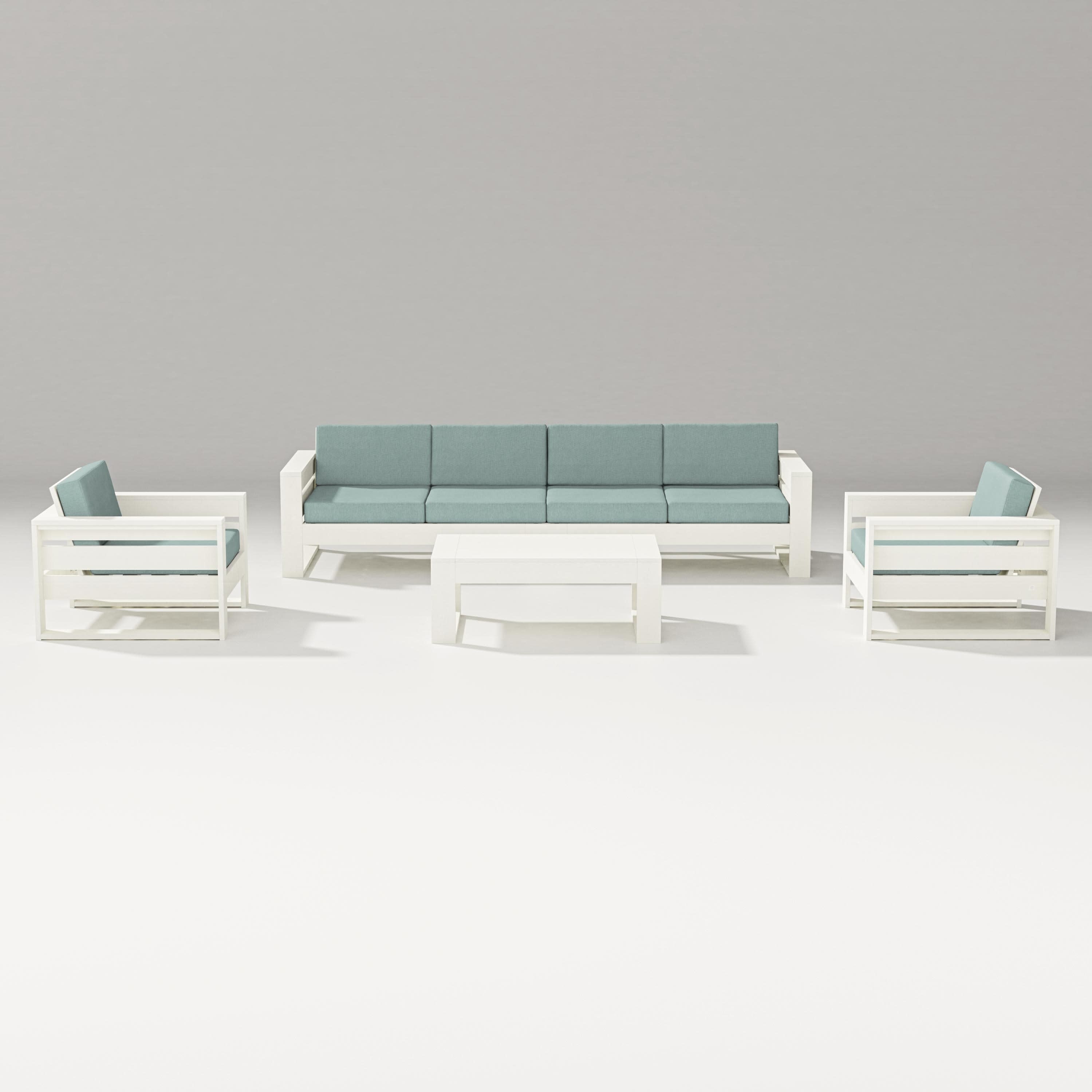 Latitude 5-Piece Lounge Sofa Set in Vintage White / Glacier Spa