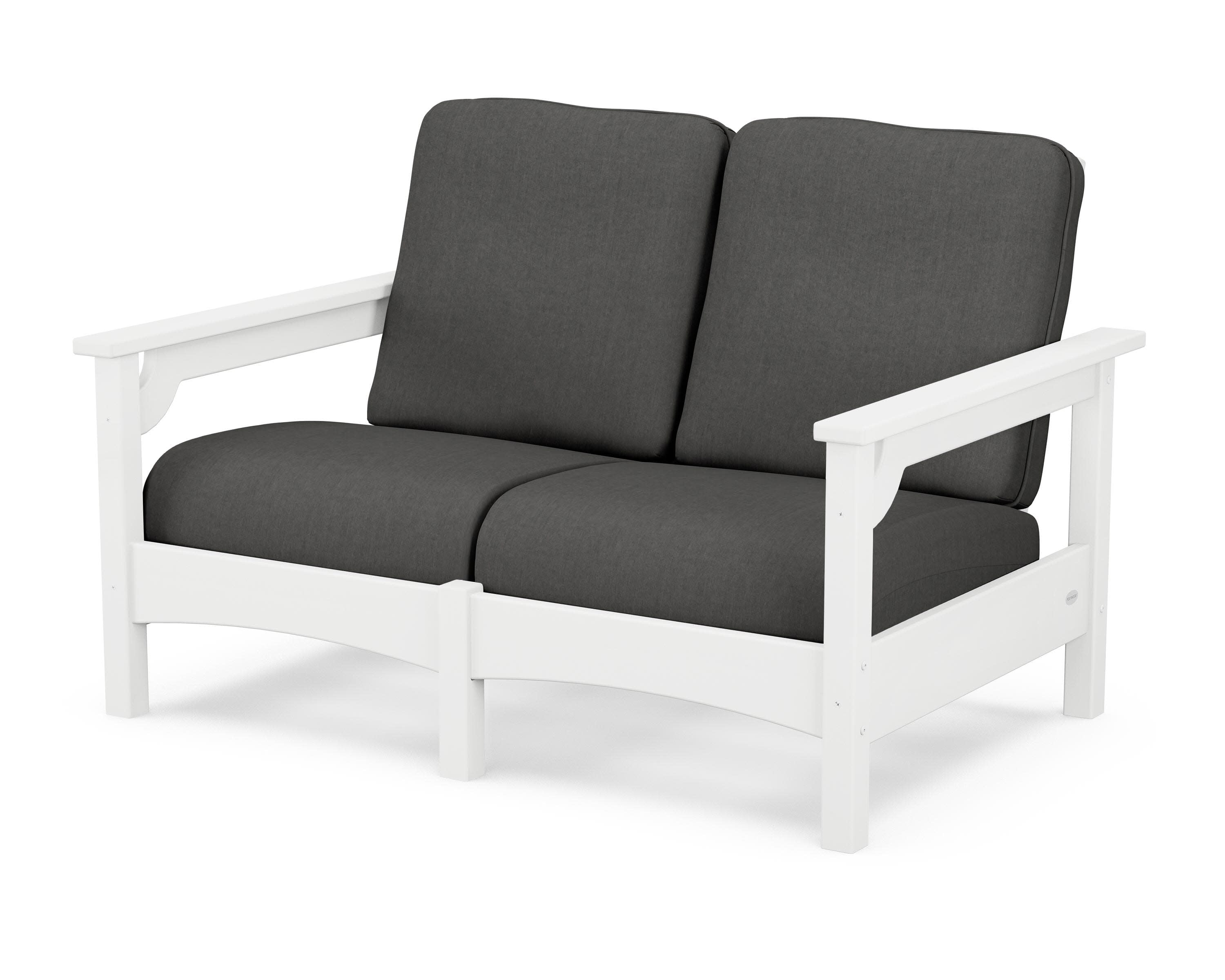 Club Loveseat in White / Spectrum Carbon