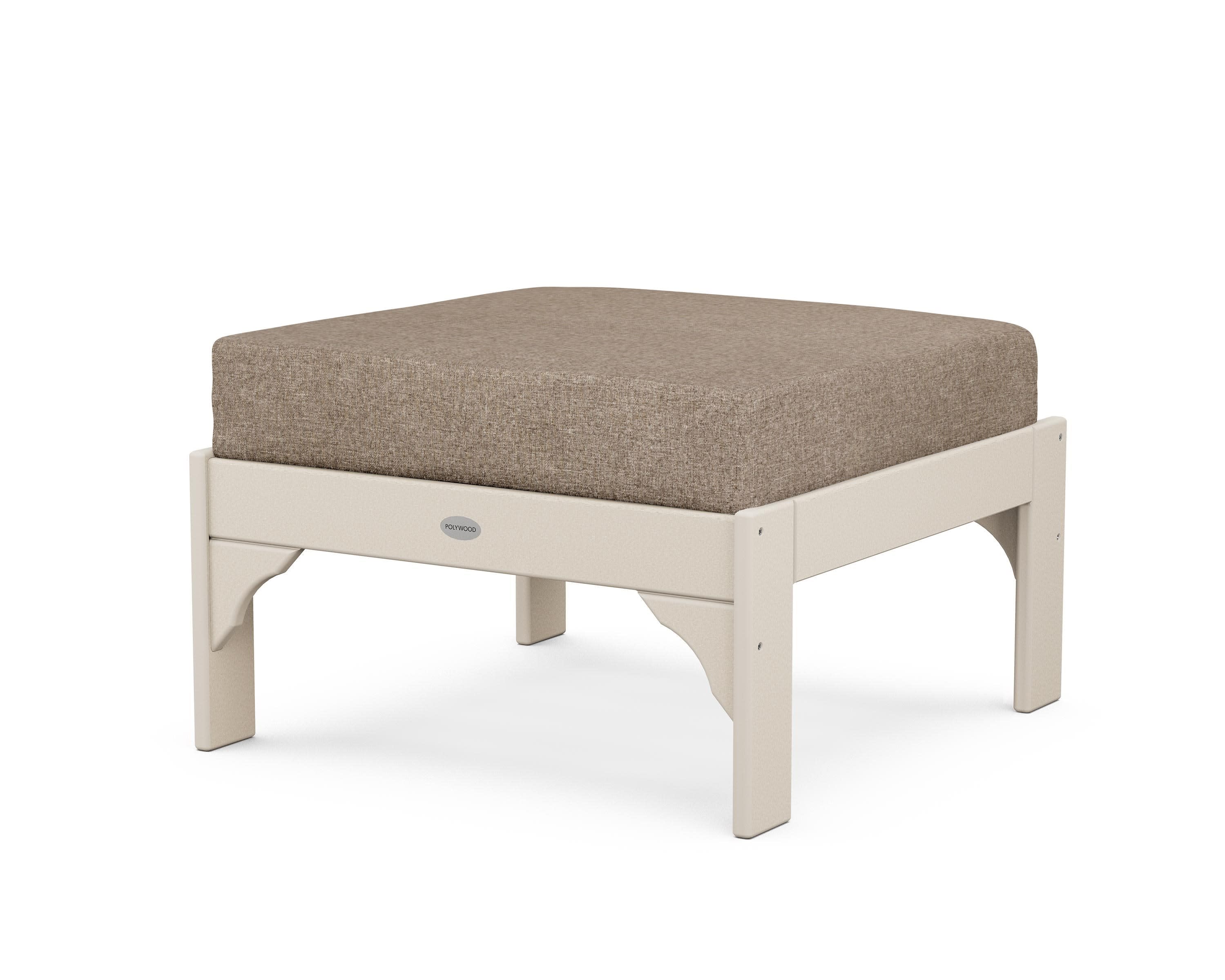 Vineyard Deep Seating Ottoman in Sand / Spiced Burlap