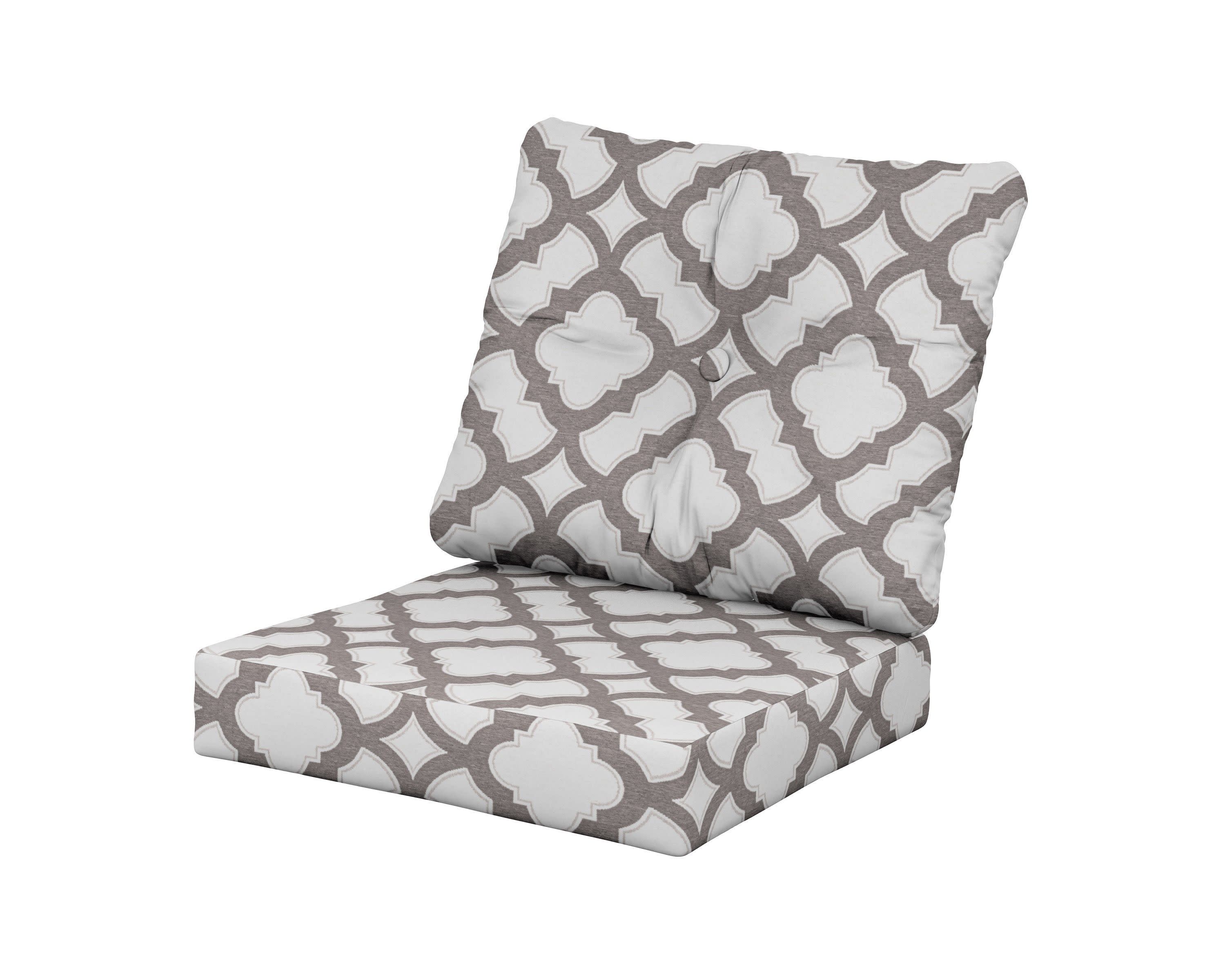 Prescott Seat/Back Cushions in Trellis Grey Mist