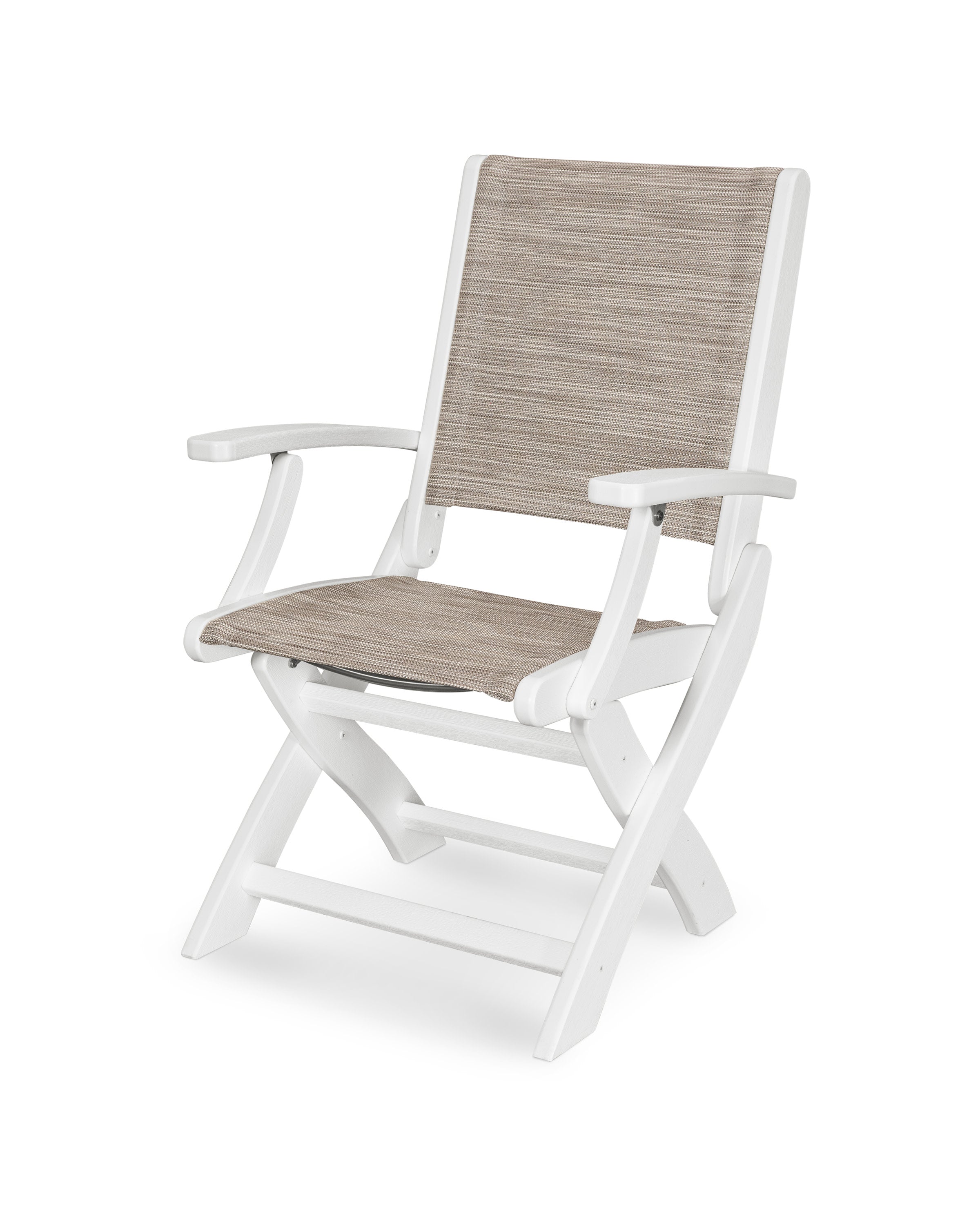 Coastal Folding Chair in Vintage White / Onyx Sling