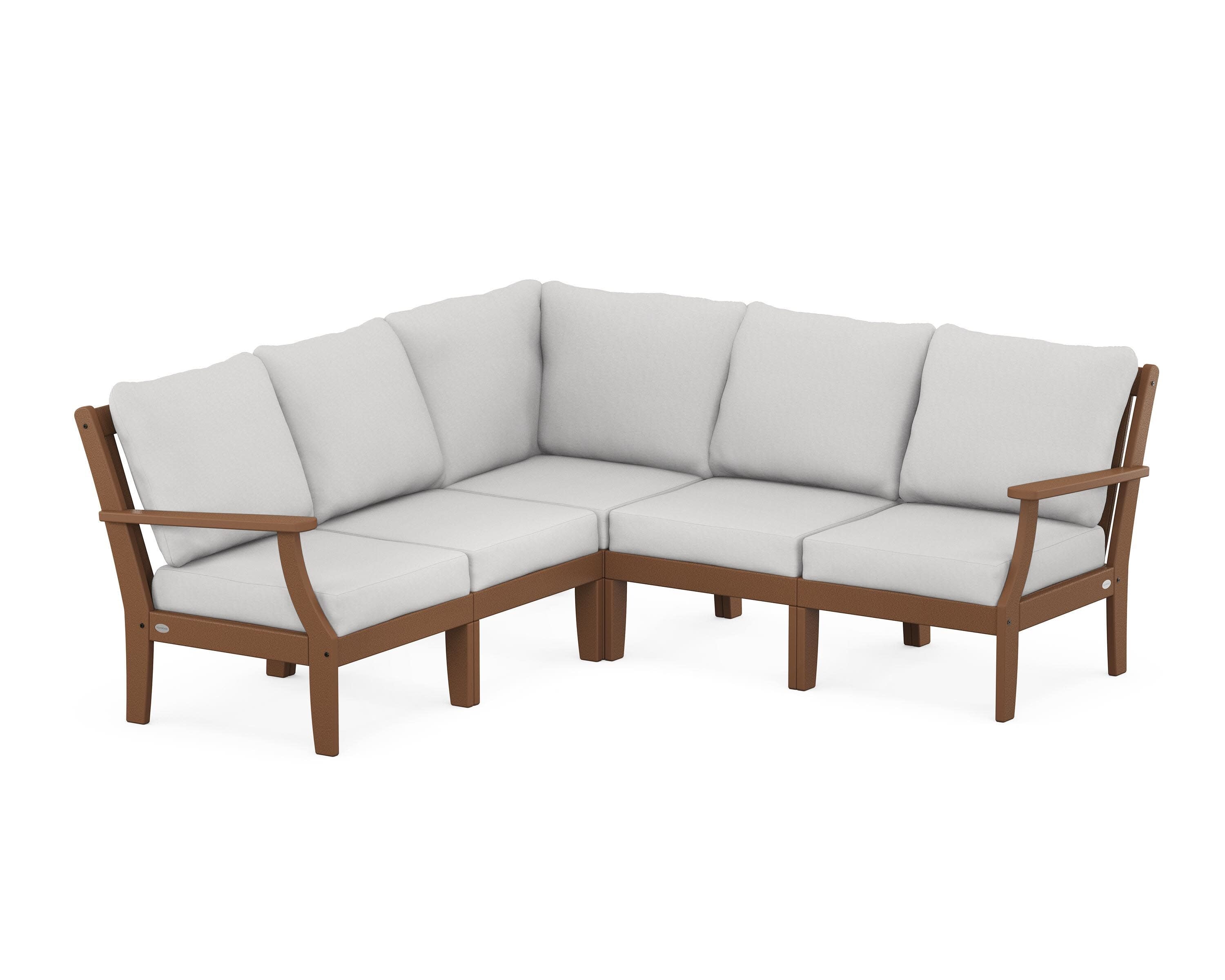 Braxton Modular 5-Piece Deep Seating Set in Teak / Diamond in the Rough