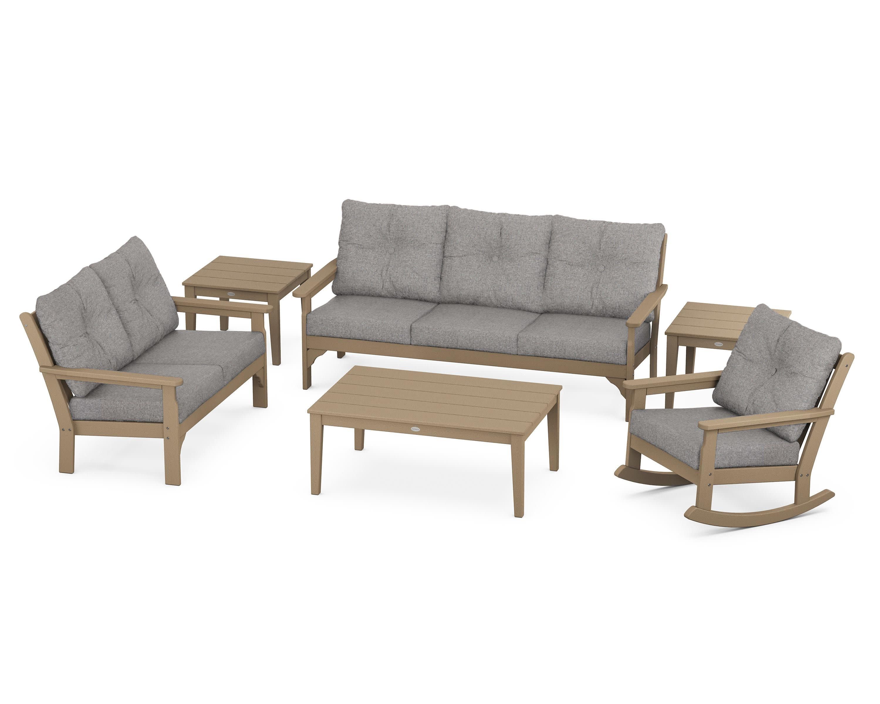 Vineyard 6-Piece Deep Seating Set in Vintage Sahara / Grey Mist