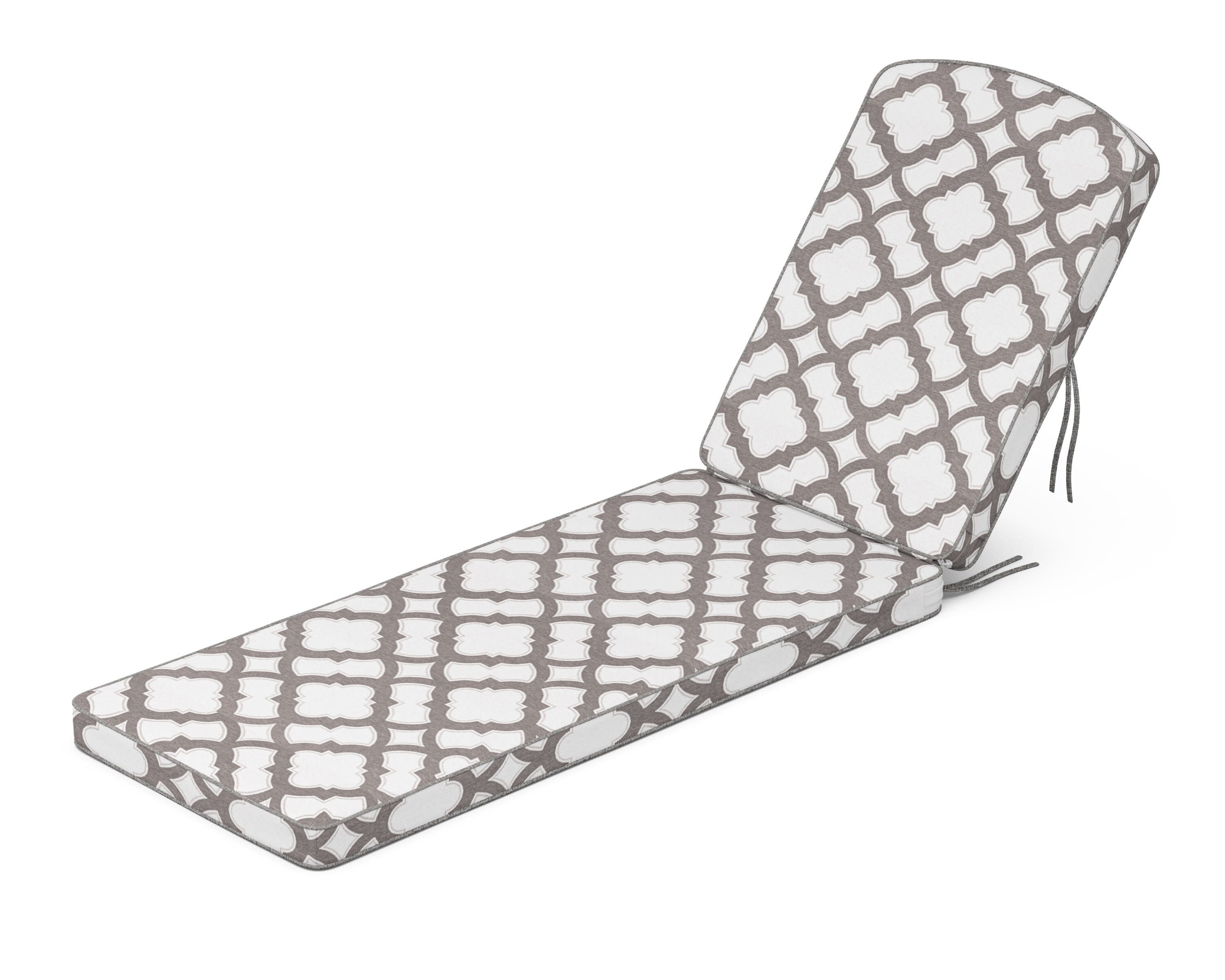 Chinoiserie Chaise Cushion in Trellis Grey Mist