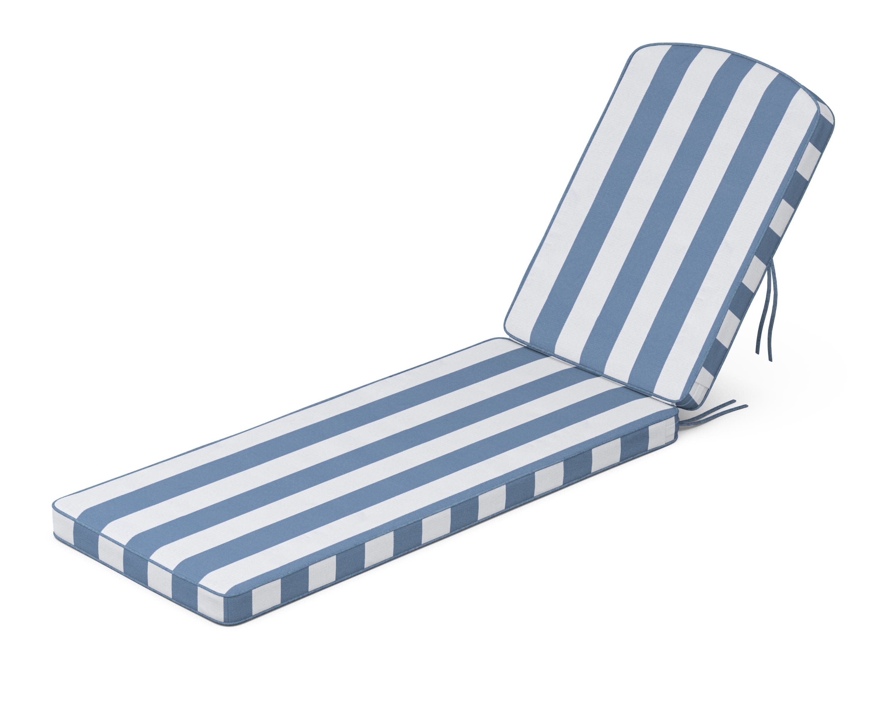 Chinoiserie Chaise Cushion in Cabana Stripe Sky Blue