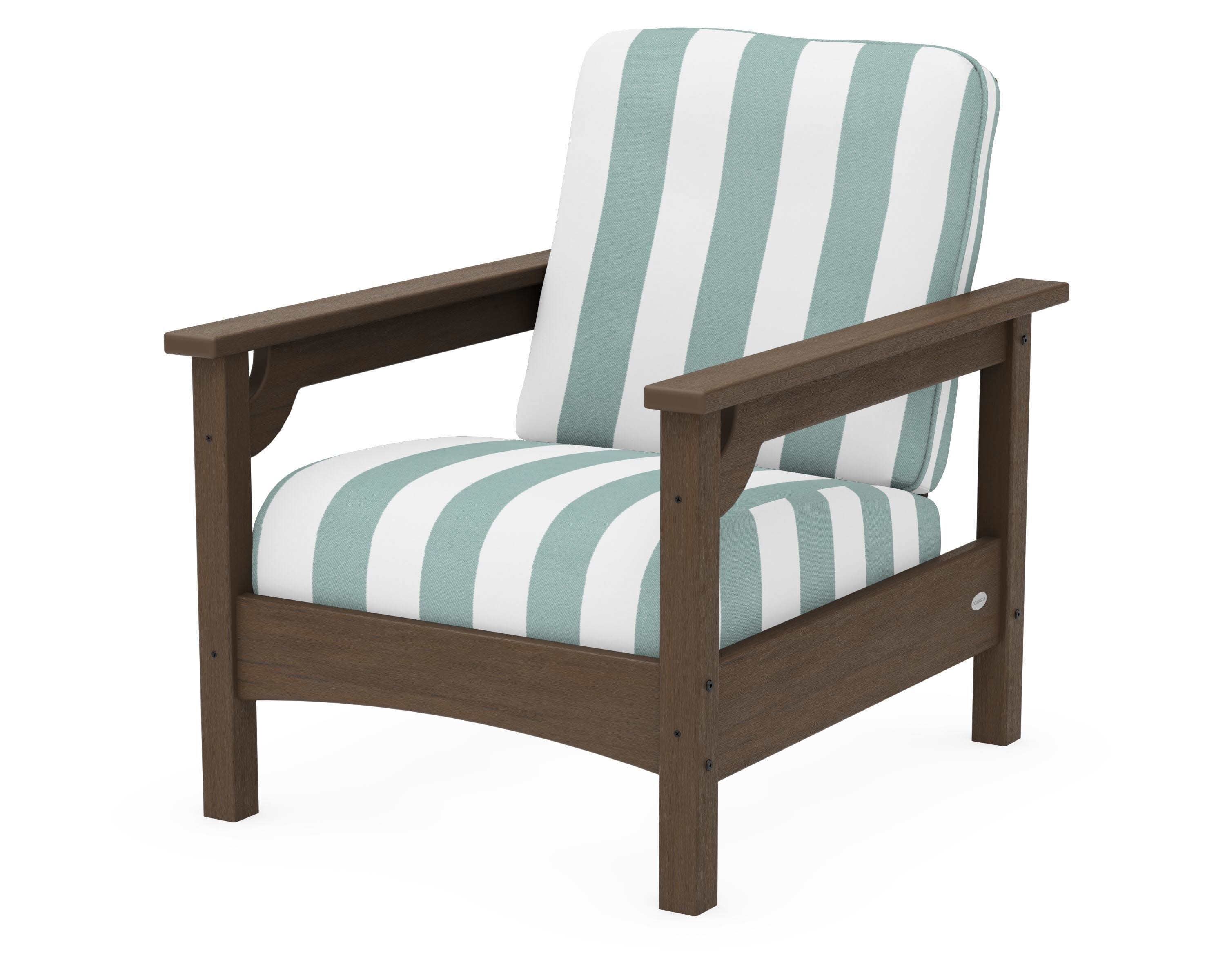 Club Chair in Kona / Cabana Stripe Glacier Spa