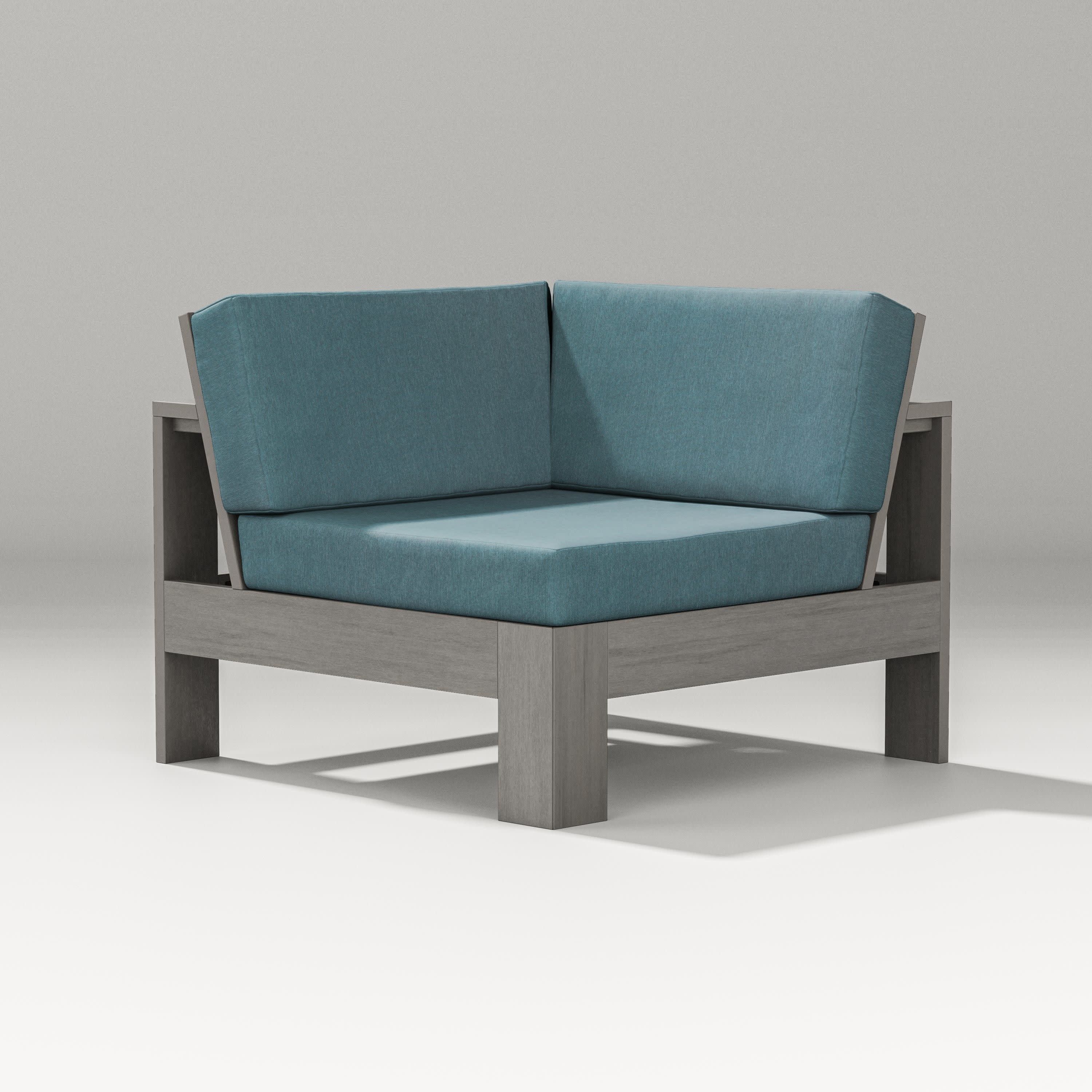 Latitude Modular Corner Chair in Driftwood / Ocean Teal