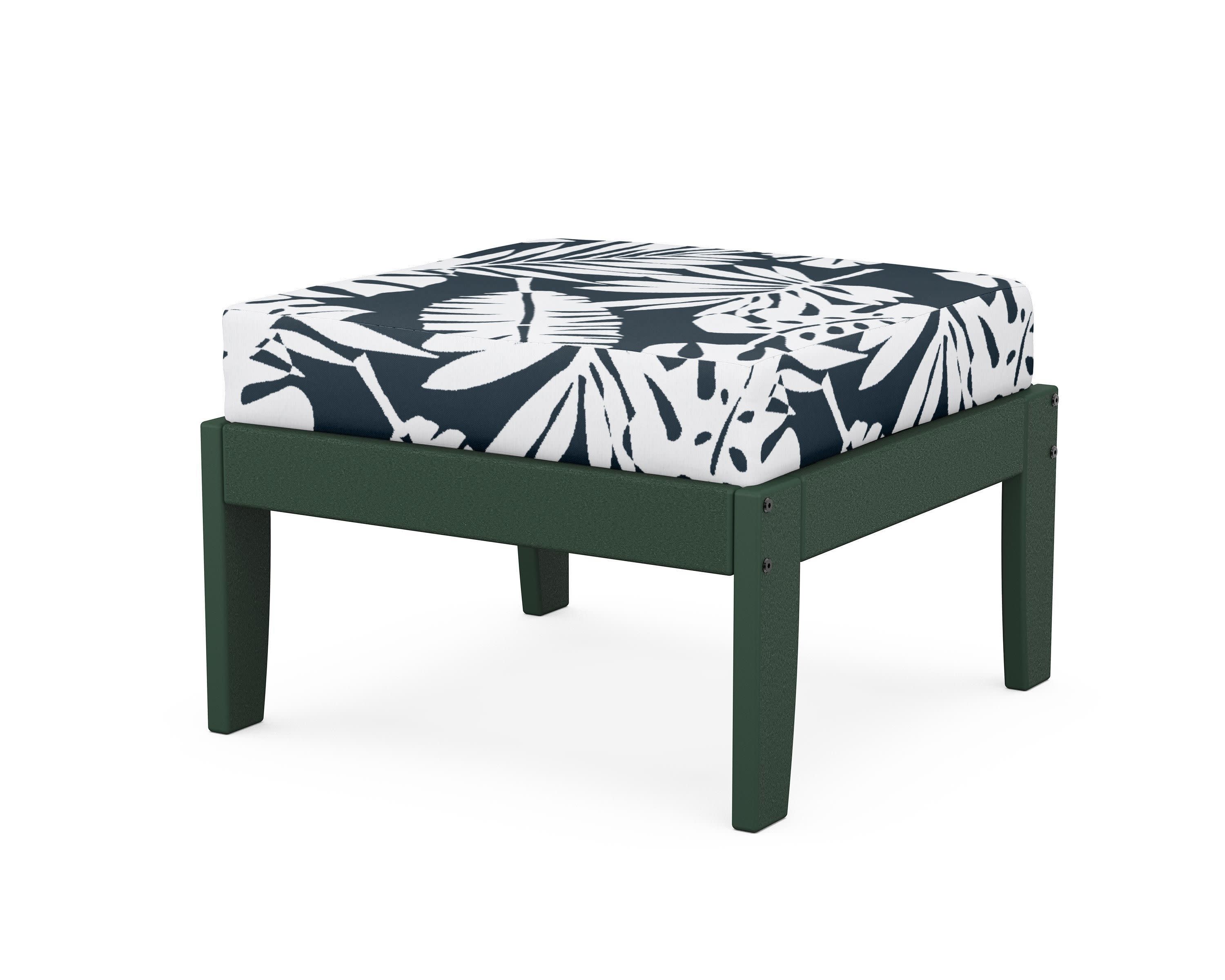 Modular Ottoman - Classic in Green / Leaf Marine Indigo