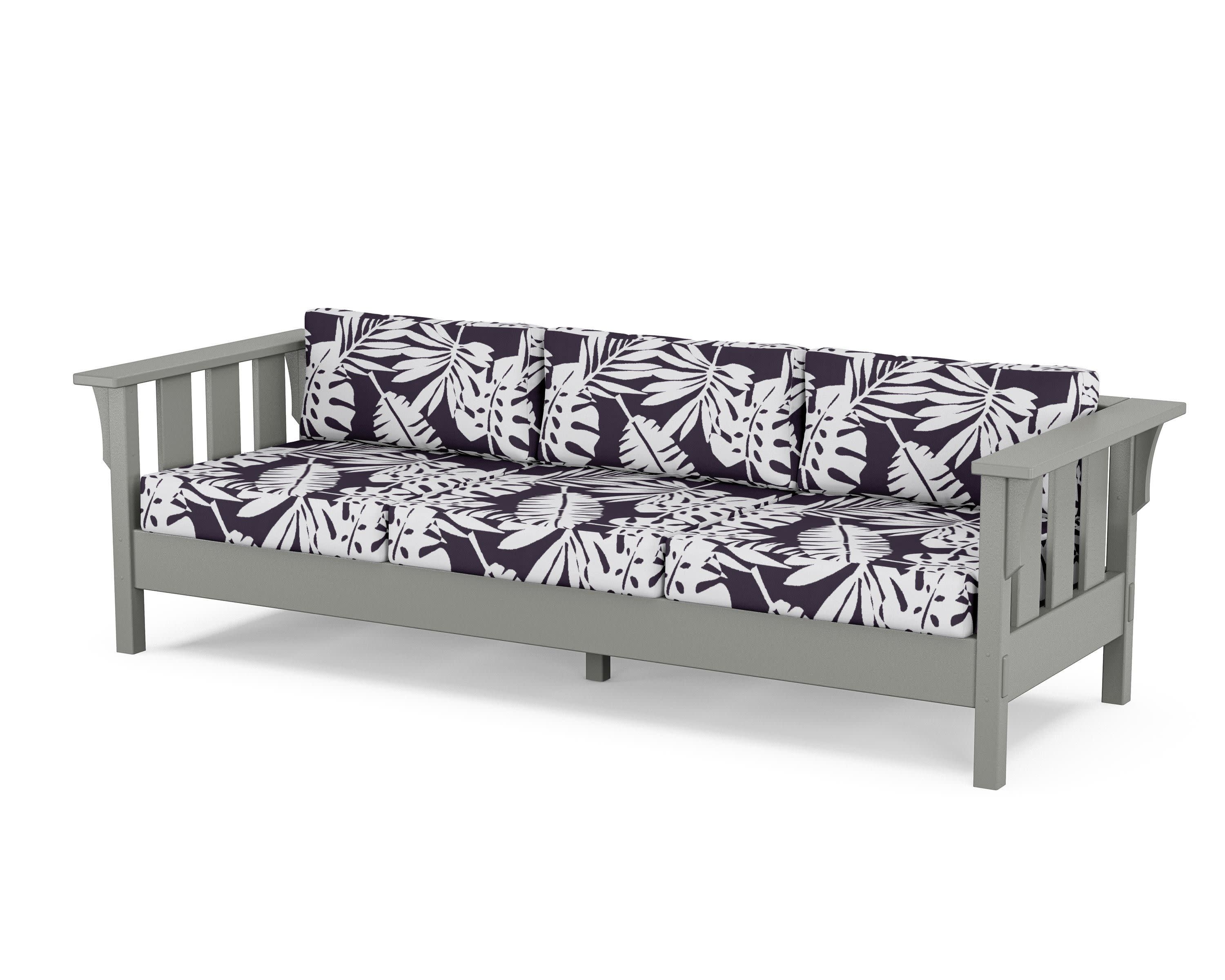 Acadia Deep Seating Sofa in Slate Grey / Leaf Navy