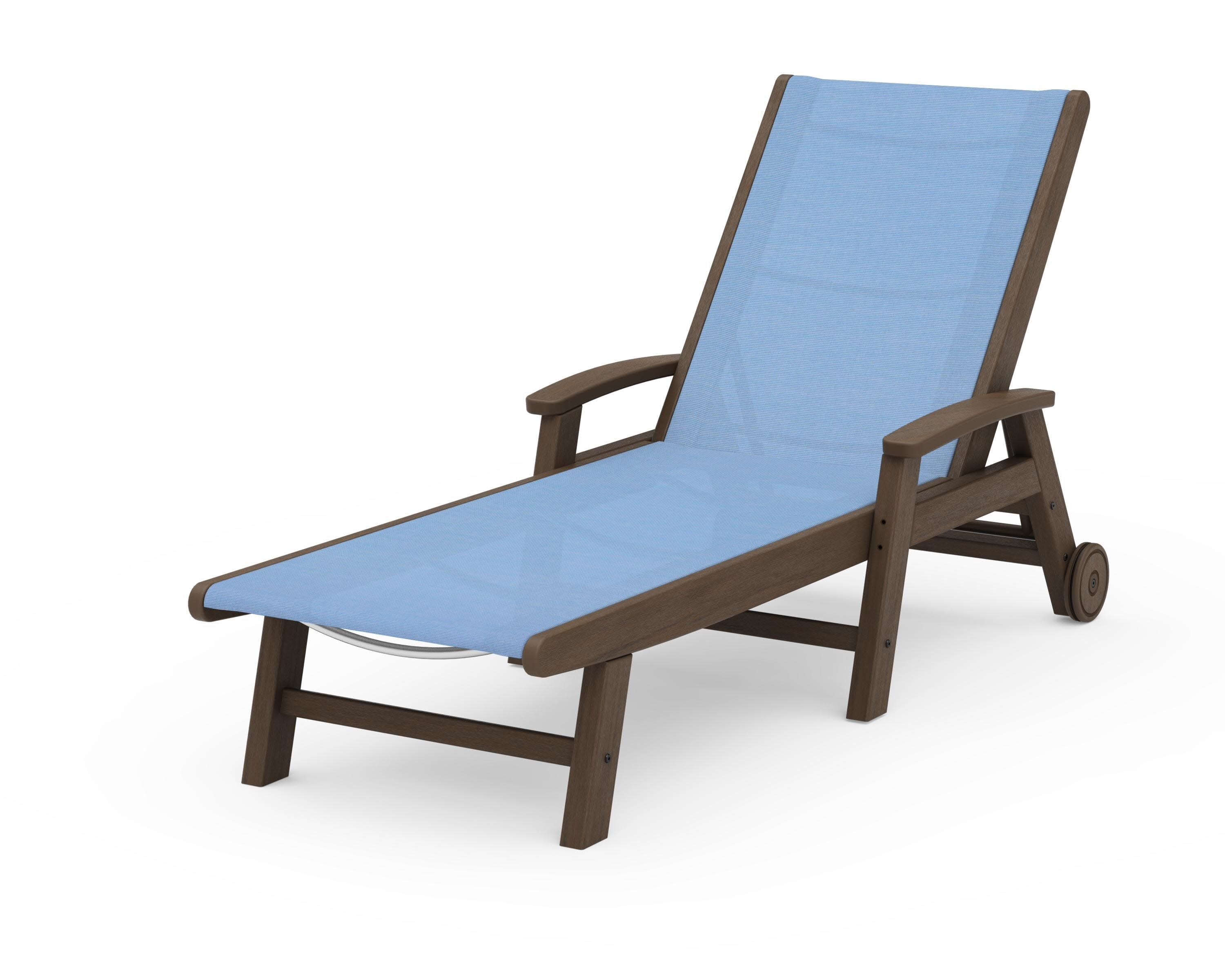 Coastal Chaise with Wheels in Kona / Poolside Sling