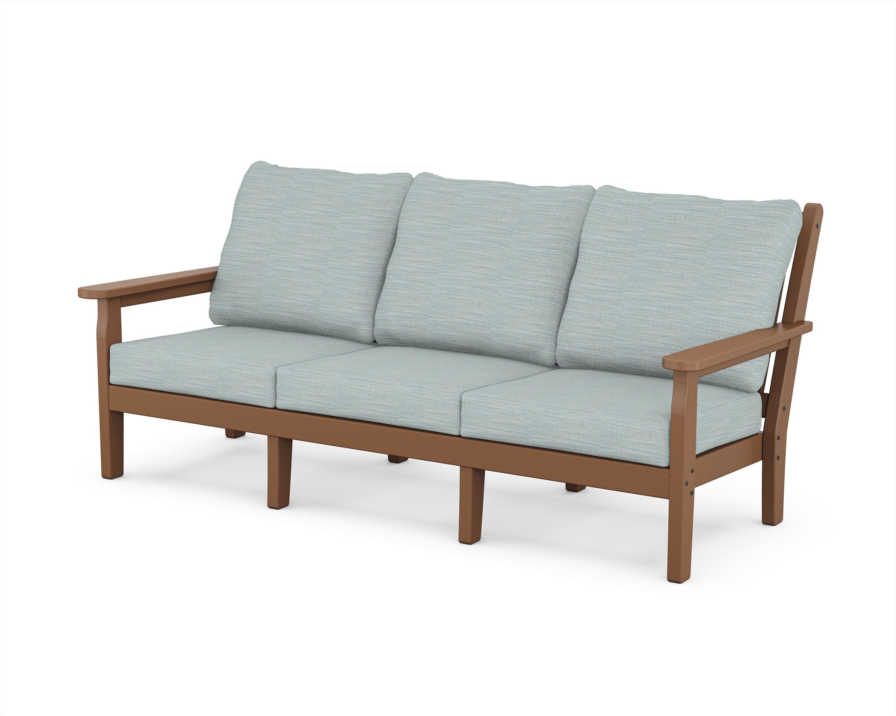 Chippendale Deep Seating Sofa in Teak / Soothe Mist