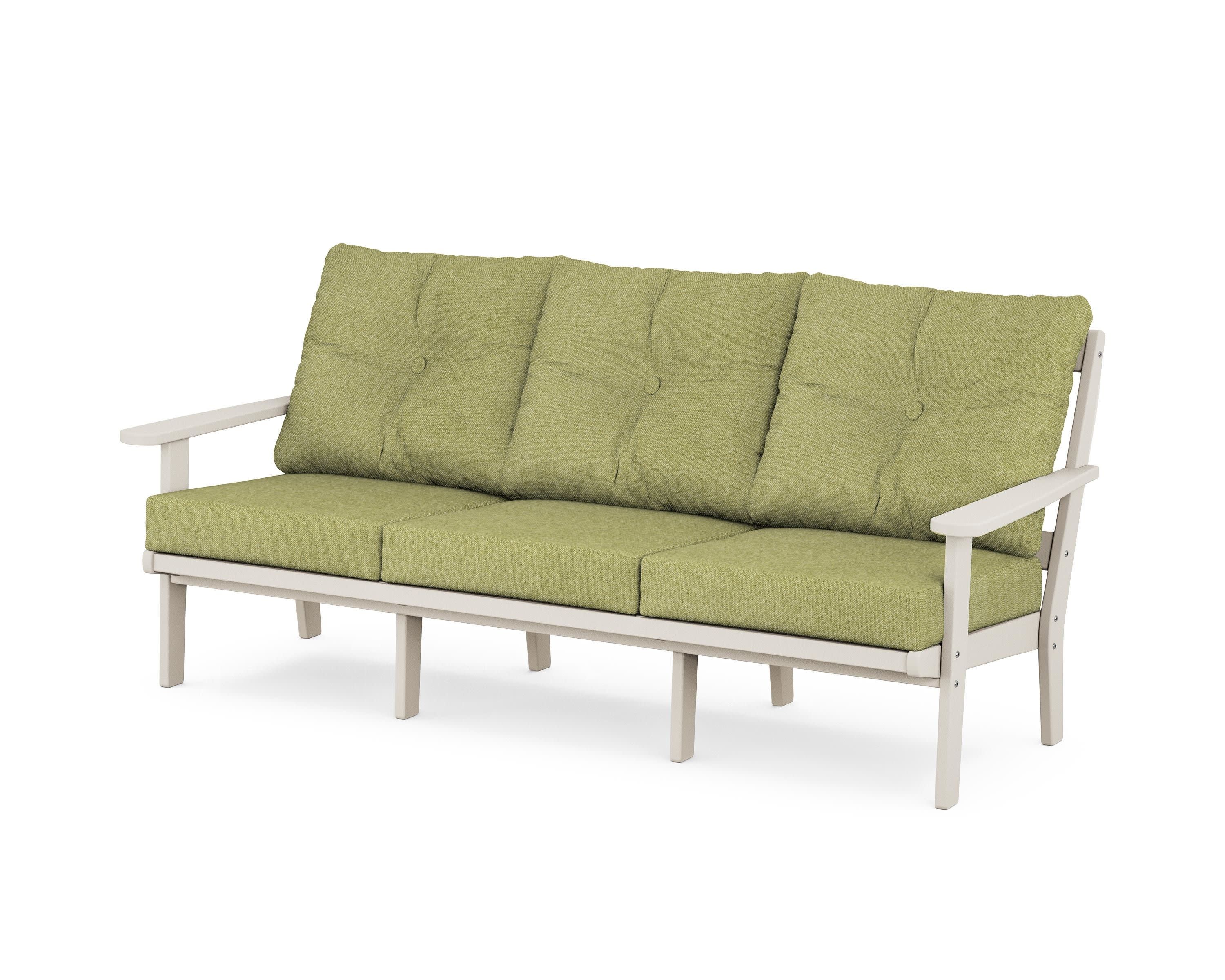 Mission Deep Seating Sofa in Sand / Chartreuse Boucle