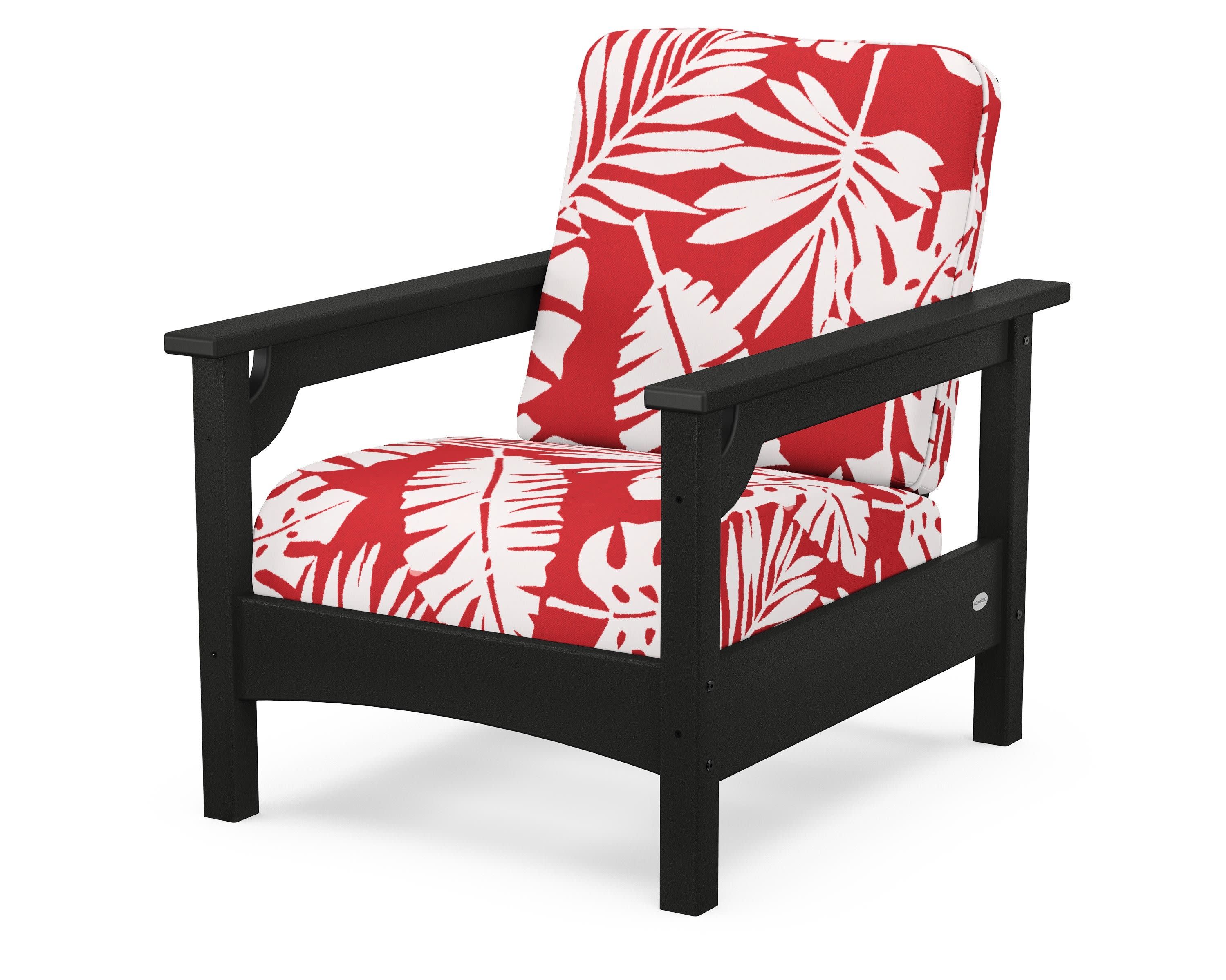 Club Chair in Black / Leaf Crimson