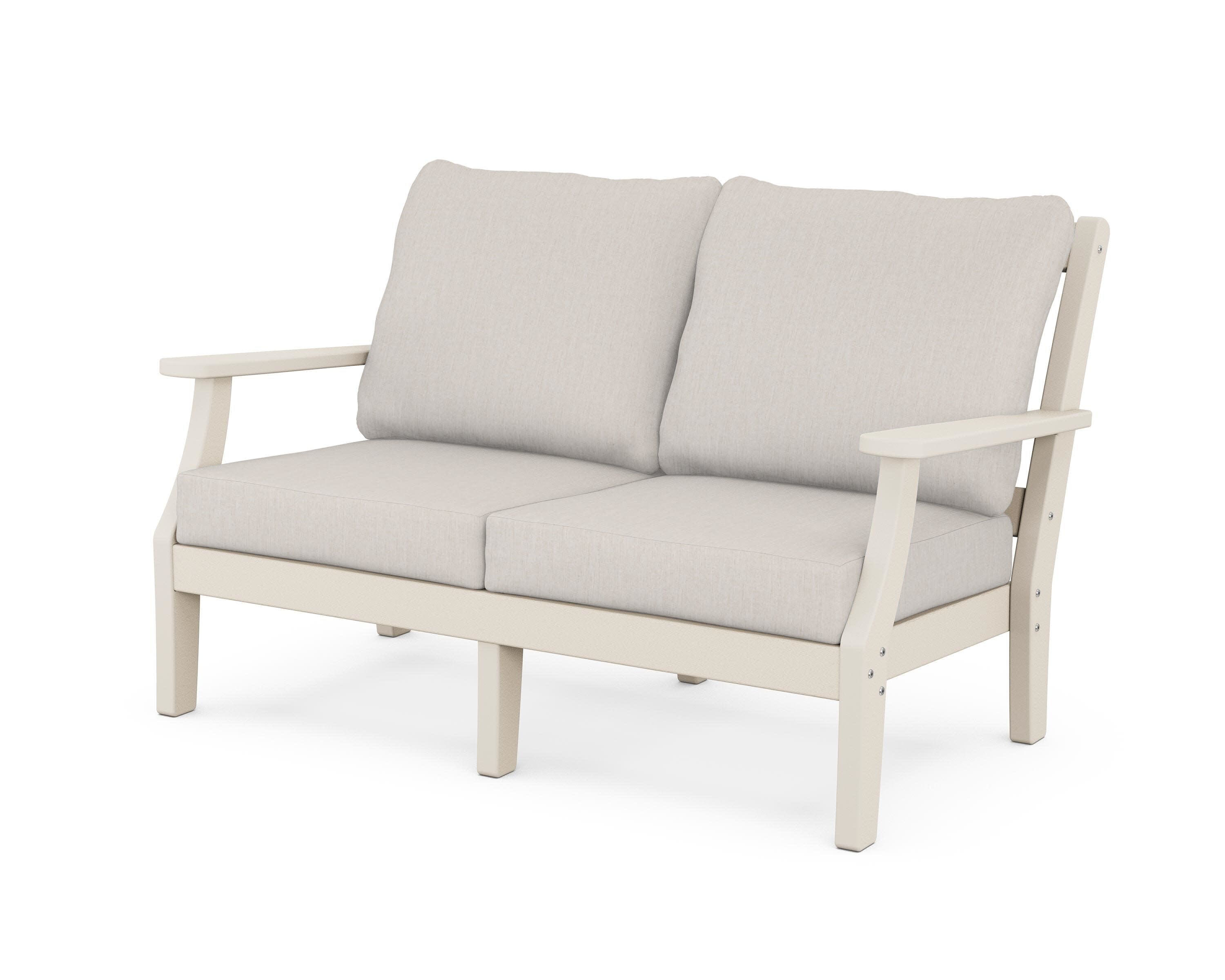 Chinoiserie Deep Seating Loveseat in Sand / Cast Ash