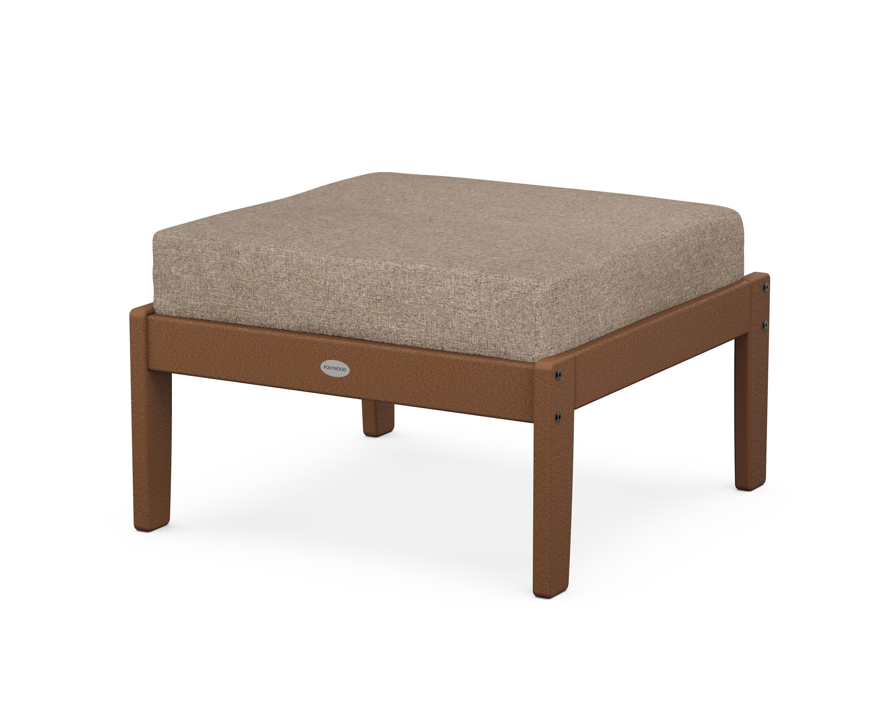 Braxton Deep Seating Ottoman in Teak / Spiced Burlap