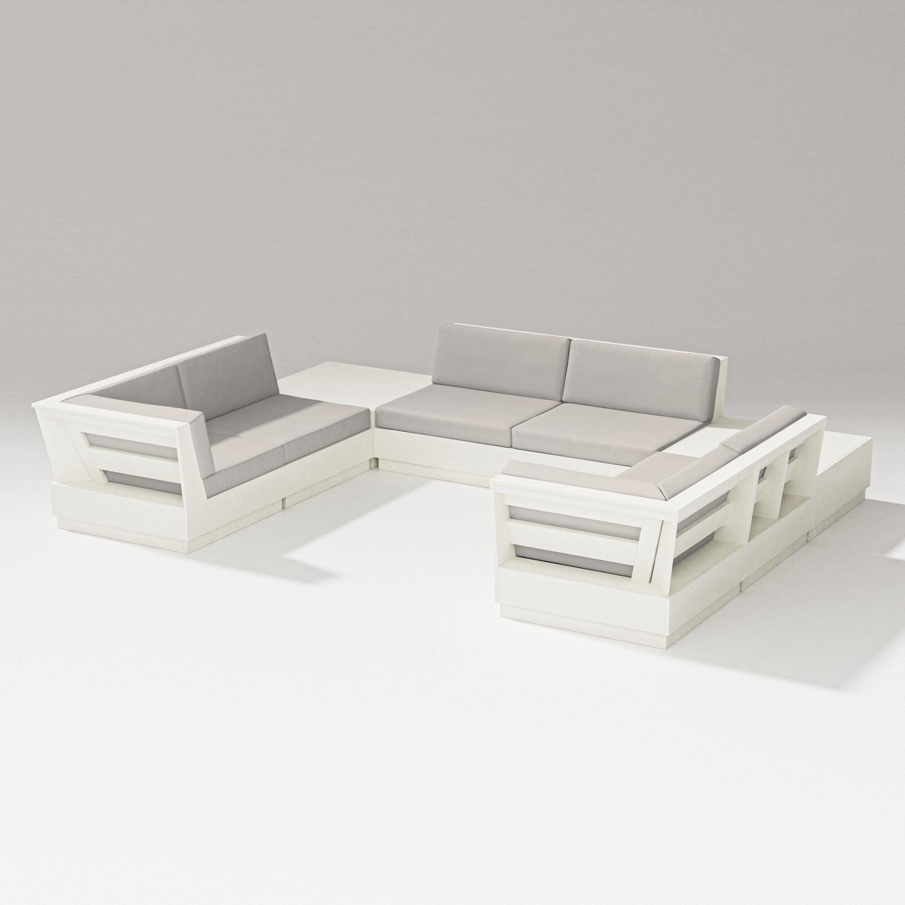 Elevate 8-Piece U-Shaped Sectional in Vintage White / Cast Ash