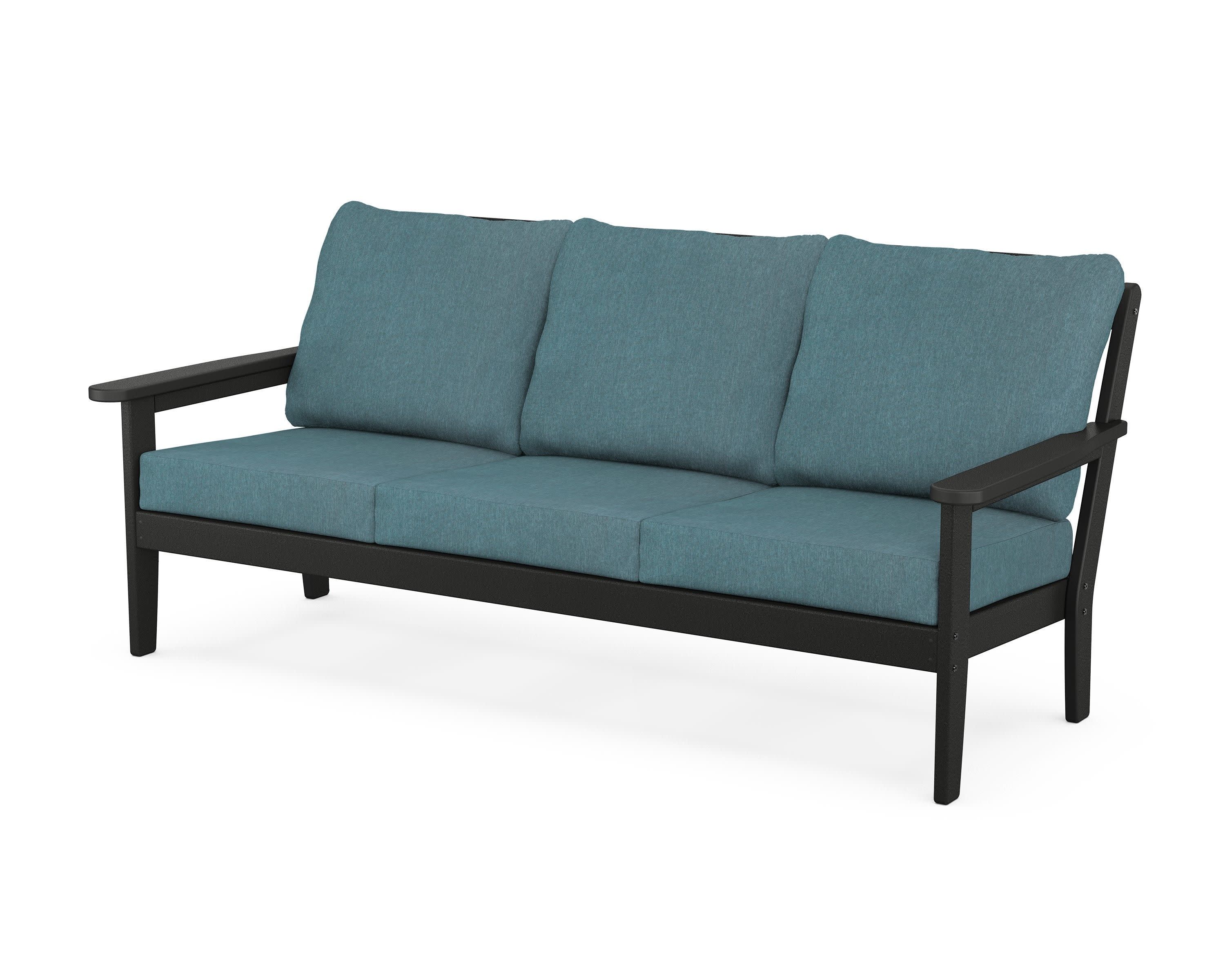 Cottage Deep Seating Sofa in Black / Ocean Teal