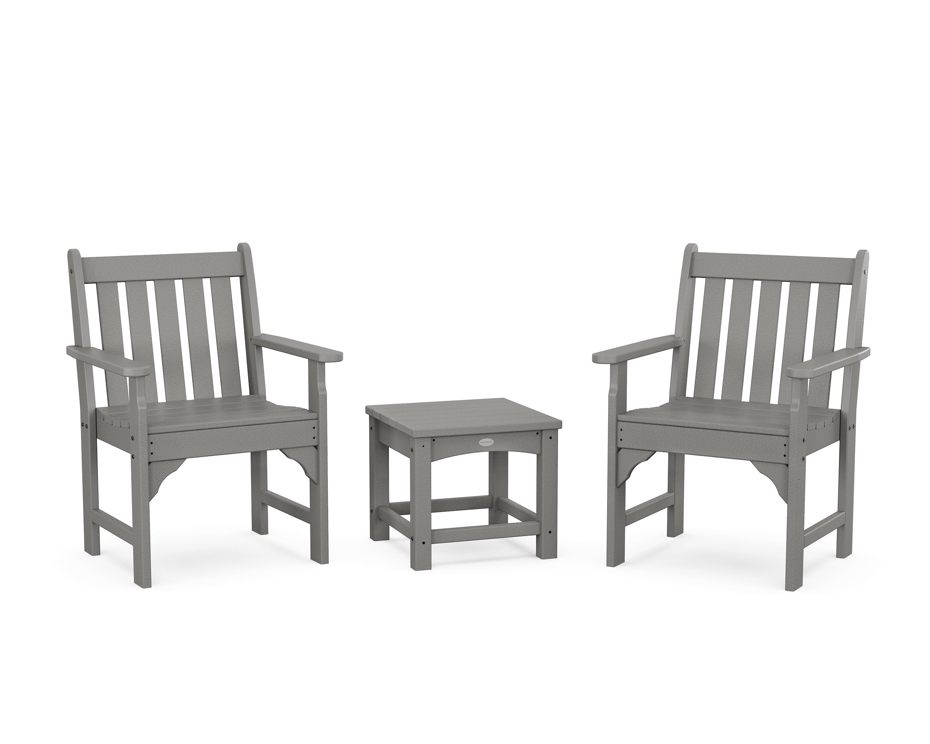Vineyard 3-Piece Garden Chair Set in Slate Grey