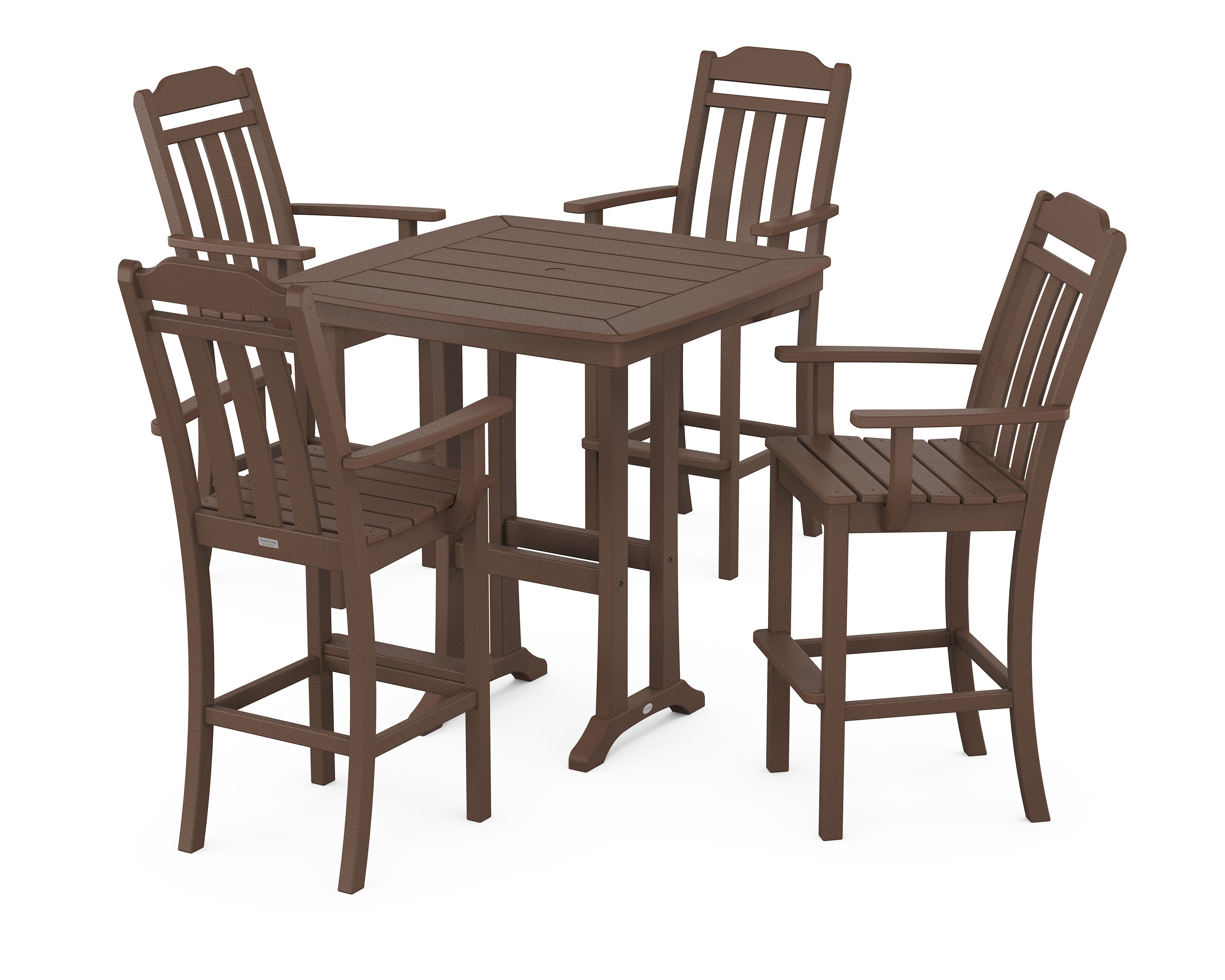 Cottage 5-Piece Bar Set with Trestle Legs in Mahogany
